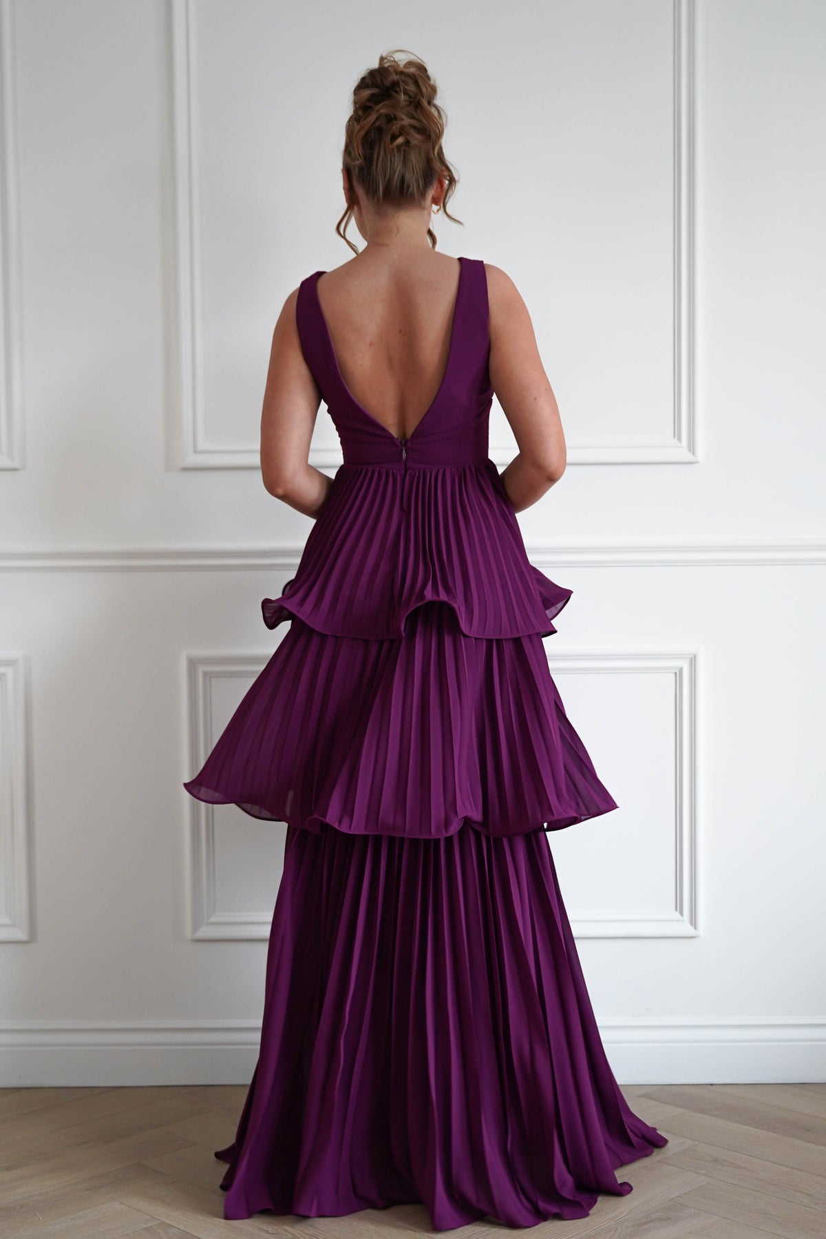 Vina Tiered Pleated Layered Maxi Dress | Plum-Oh Hello Clothing