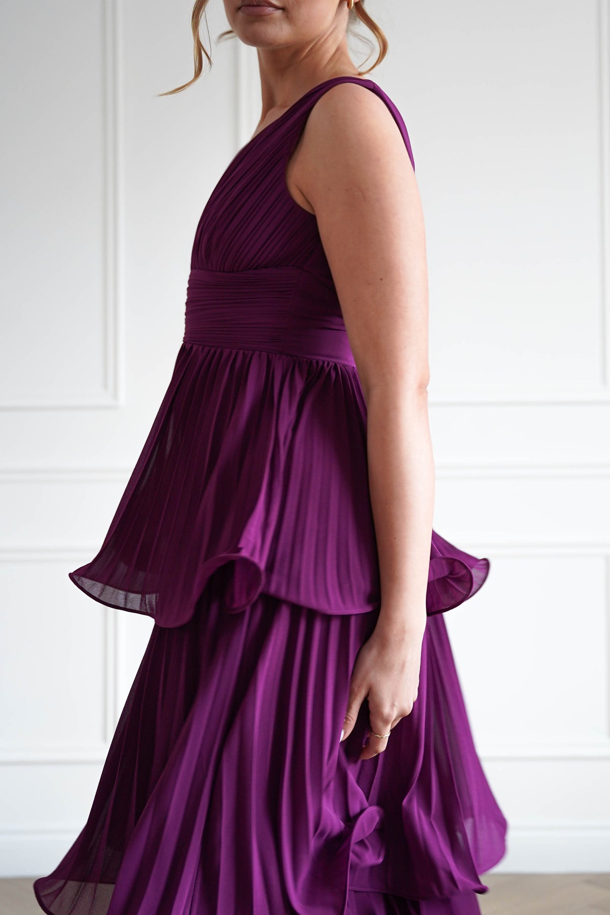 Vina Tiered Pleated Layered Maxi Dress | Plum-Oh Hello Clothing