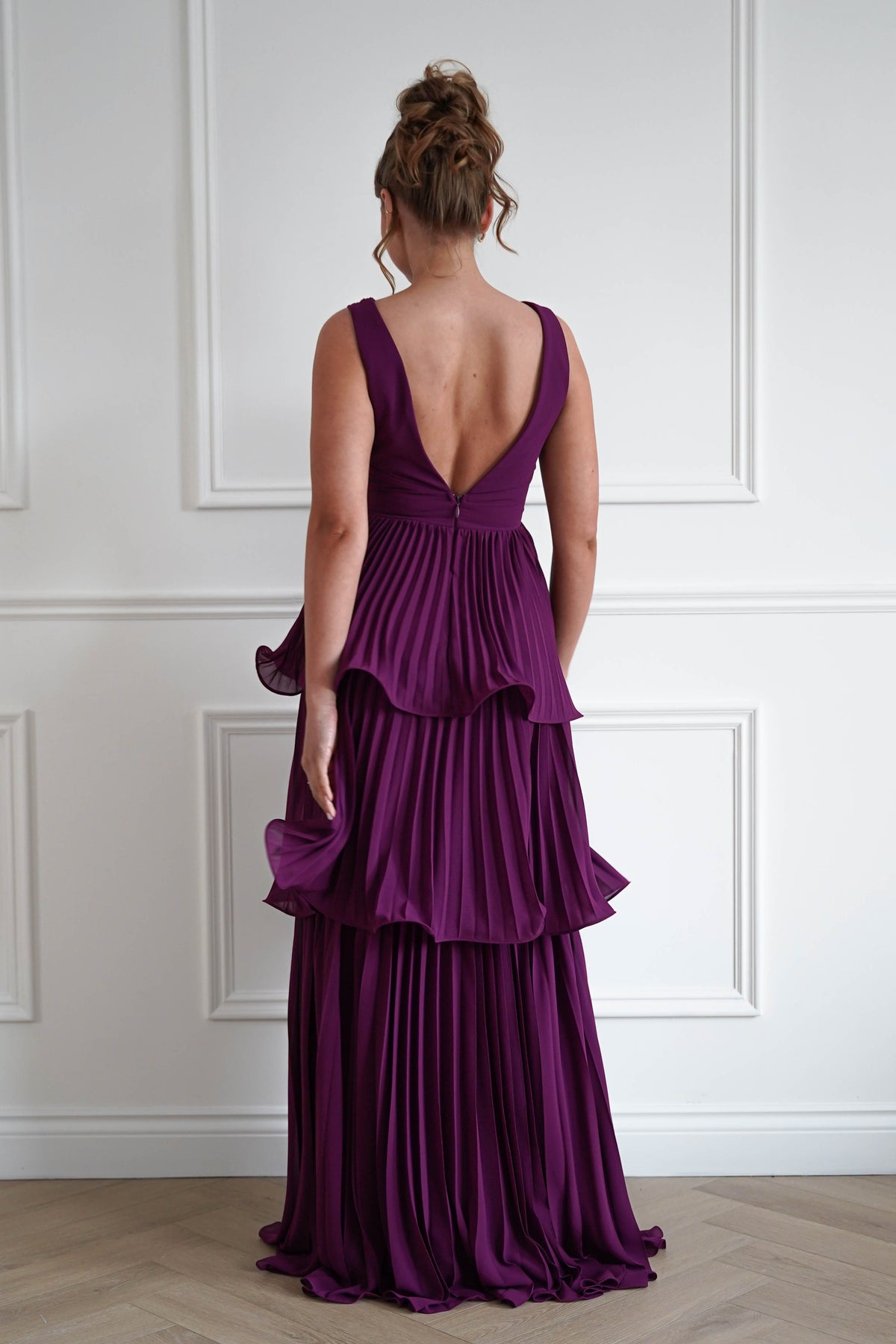 Vina Tiered Pleated Layered Maxi Dress | Plum-Oh Hello Clothing
