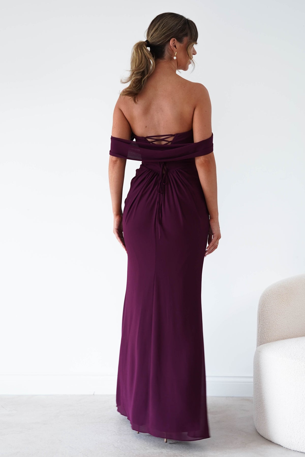 Willow Bardot Draped Maxi Dress | Wine-Oh Hello Clothing