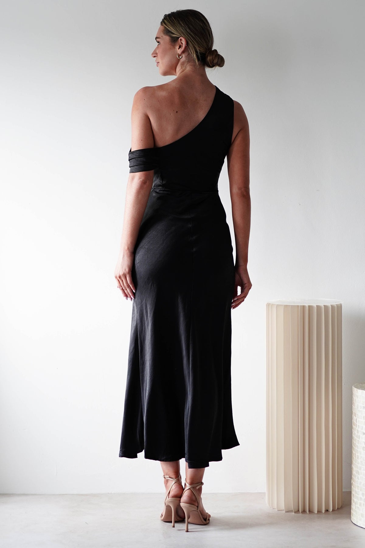 Zeila Soft Satin Maxi Dress | Black-Oh Hello Clothing