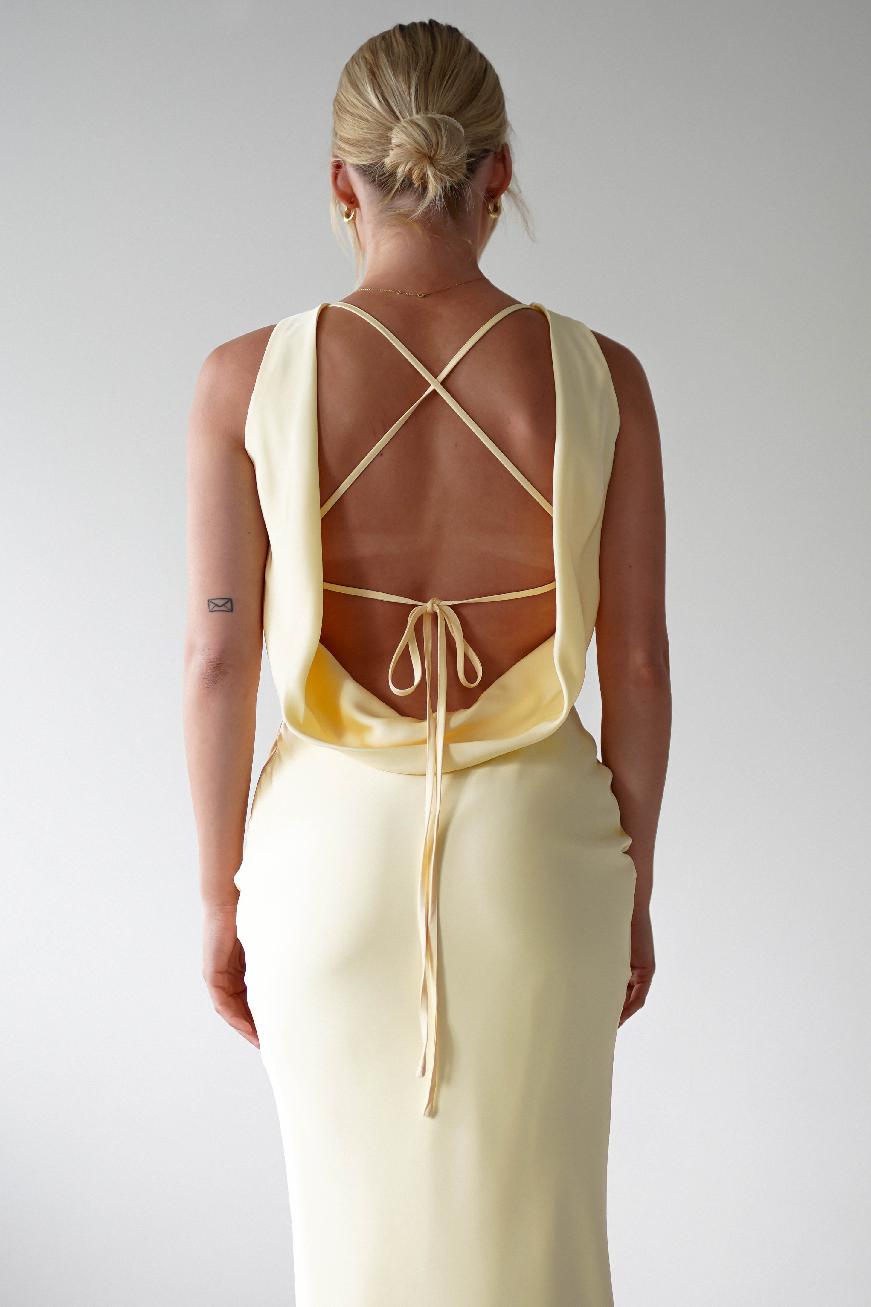 Alanna Soft Matte Satin Maxi Dress | Yellow | Oh Hello Clothing | XS (6)