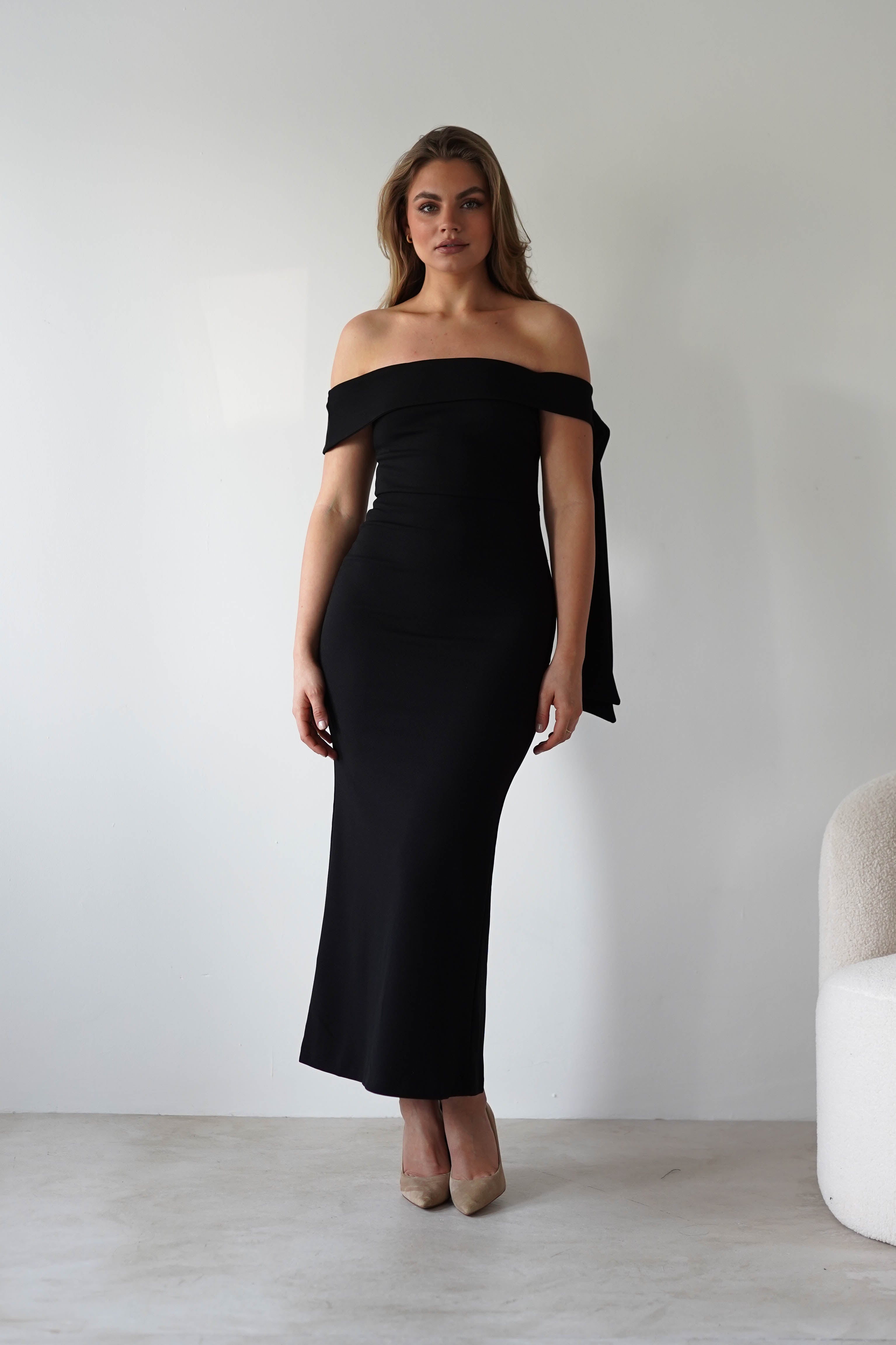 Amalthea Off the Shoulder Midaxi | Black | Oh Hello Clothing | XS (6)