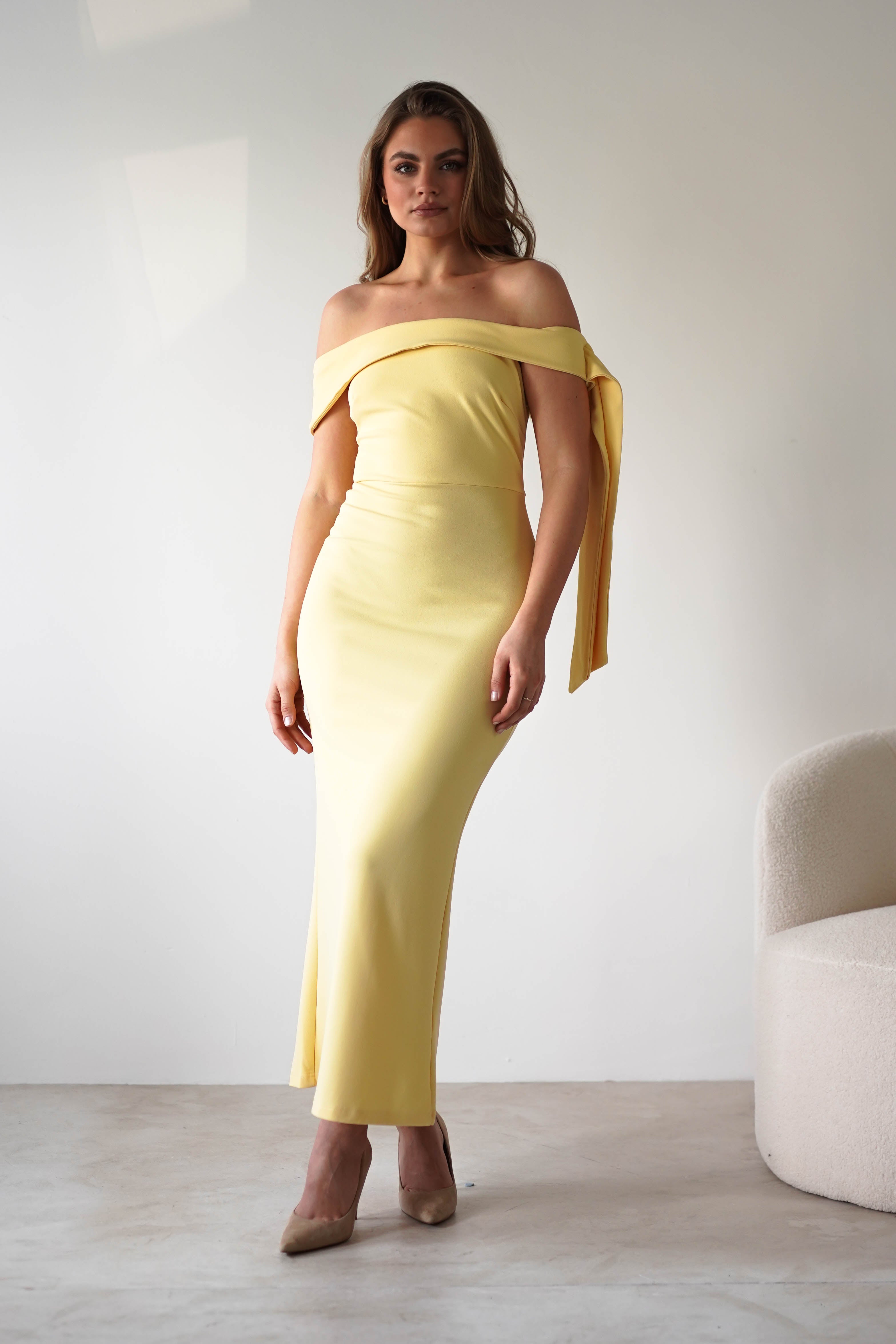 Amalthea Off the Shoulder Midaxi | Yellow | Oh Hello Clothing | XS (6)