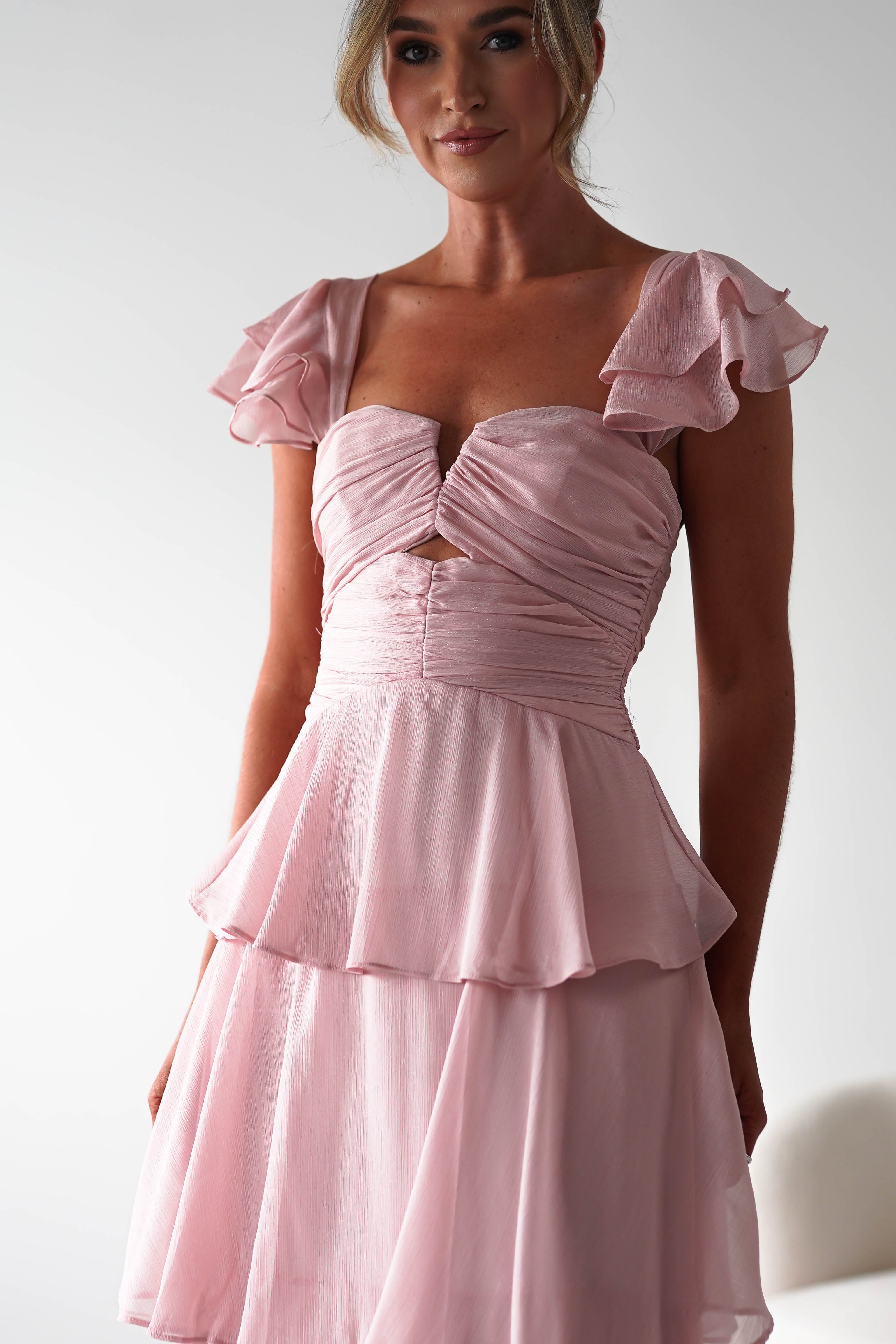 Audette Ruffle Tiered Maxi Dress | Blush - Oh Hello Clothing