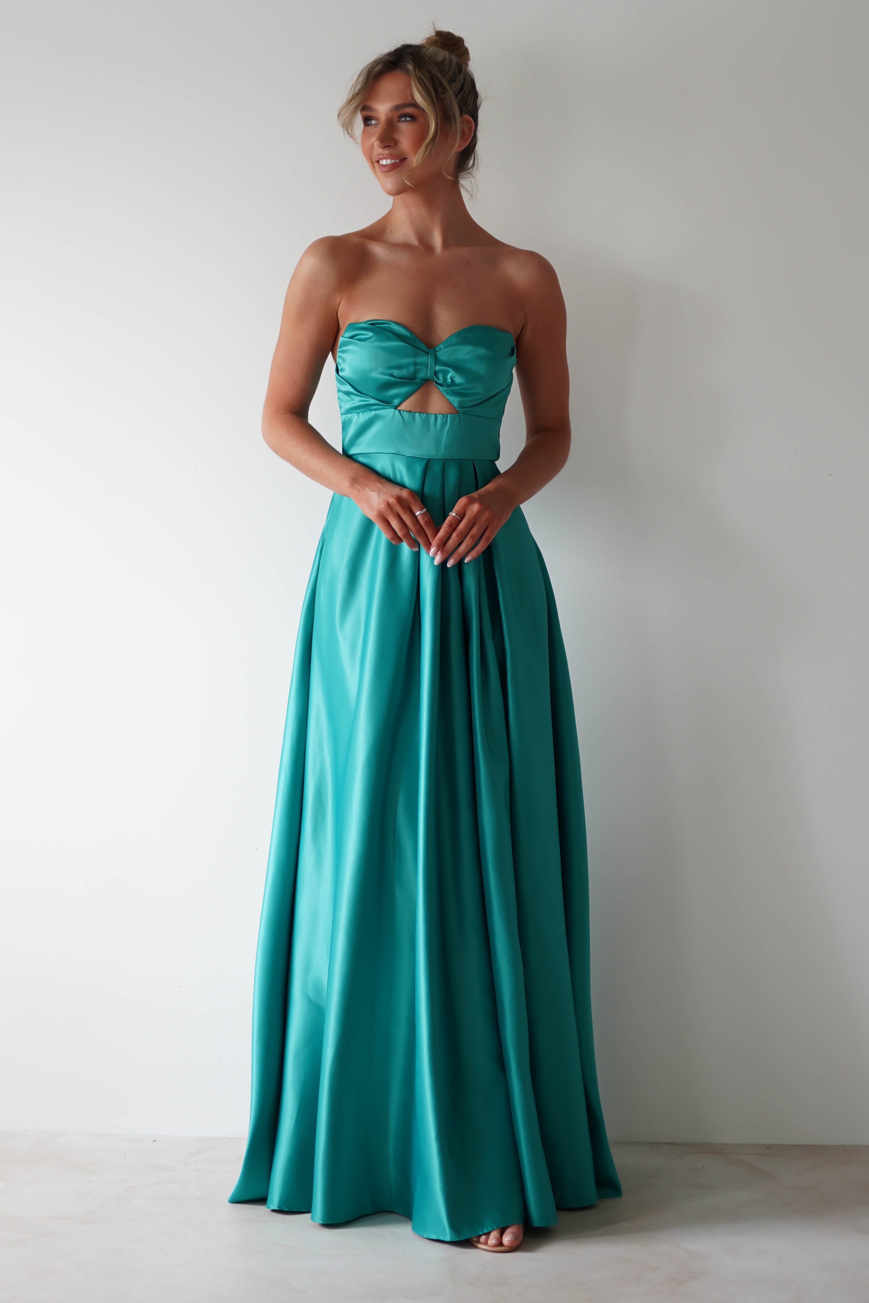 Ava Strapless Maxi Dress | Green | Oh Hello Clothing | S (8)