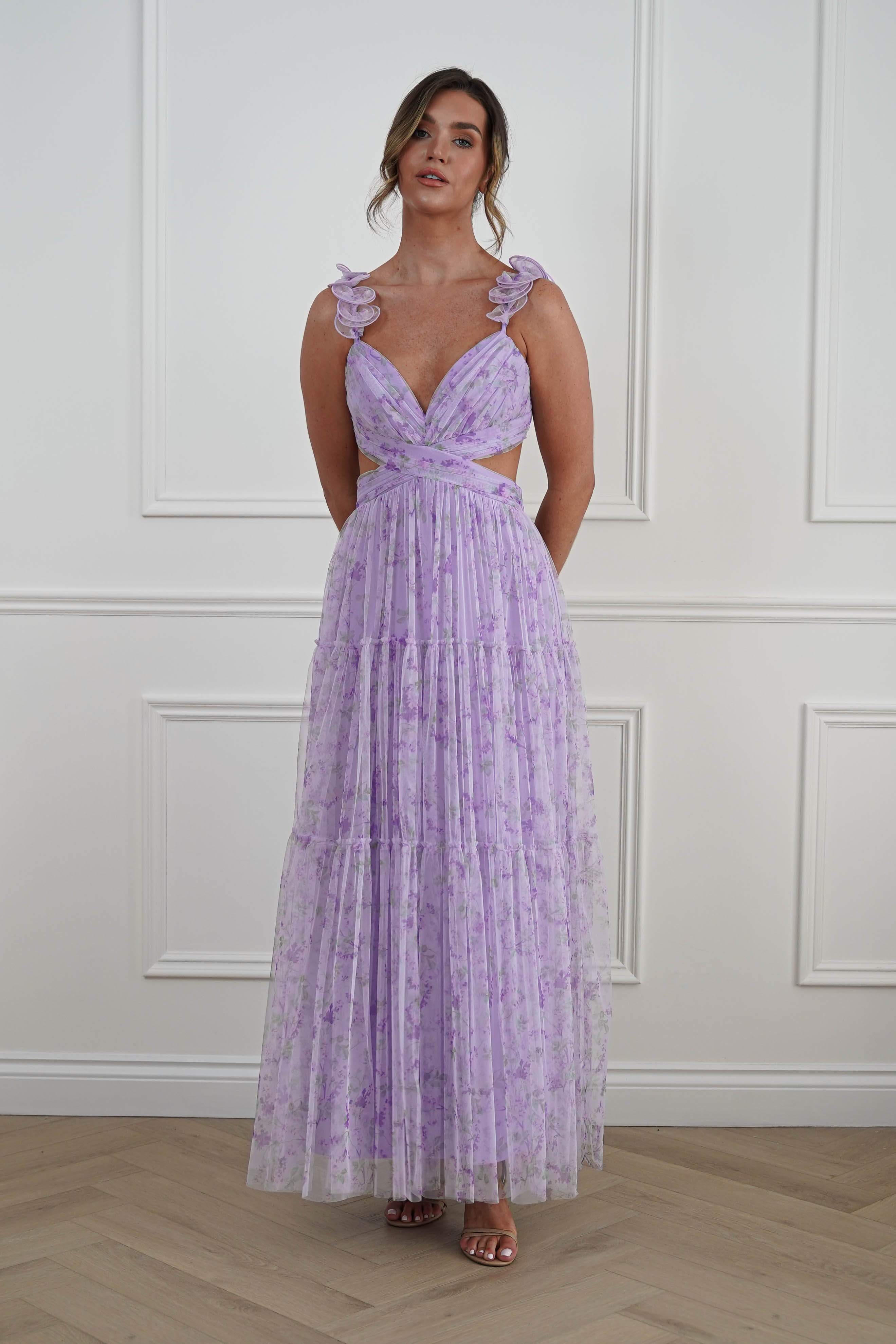 Oh Hello Clothing Women > Clothing > Dresses Bethel Floral Tulle Maxi Dress | Lavender