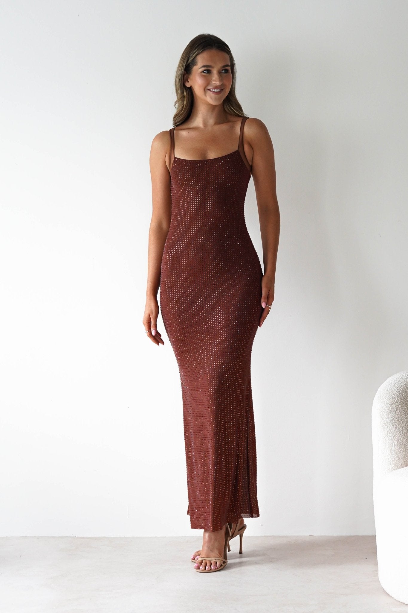 Billini Bodycon Backless Maxi Dress | Brown | Oh Hello Clothing | S (8)