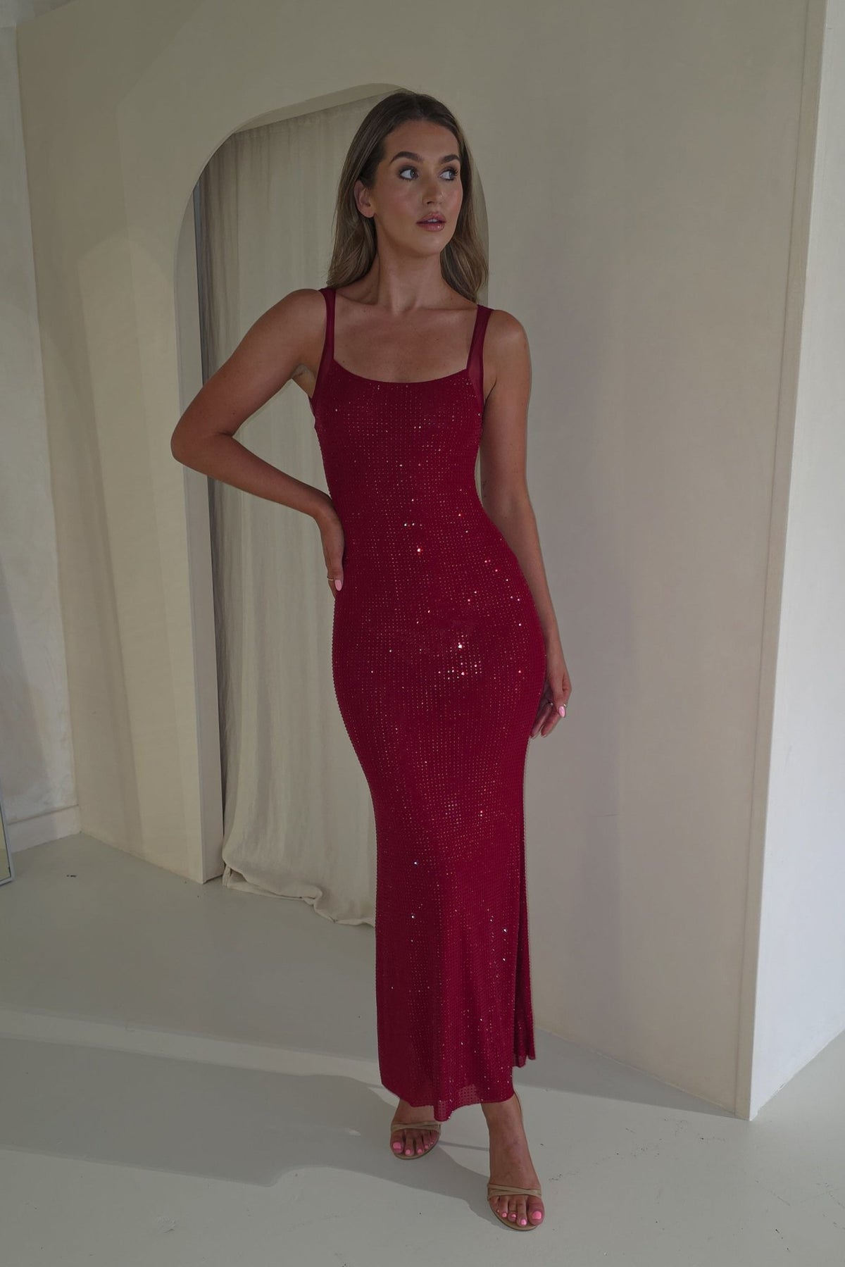 red bodycon backless dress Billini Maxi | Wedding Guest Dress | Backless Beautiful Strapless Long Satin Ocean Blue Color:Rose Pink A style you’ll turn