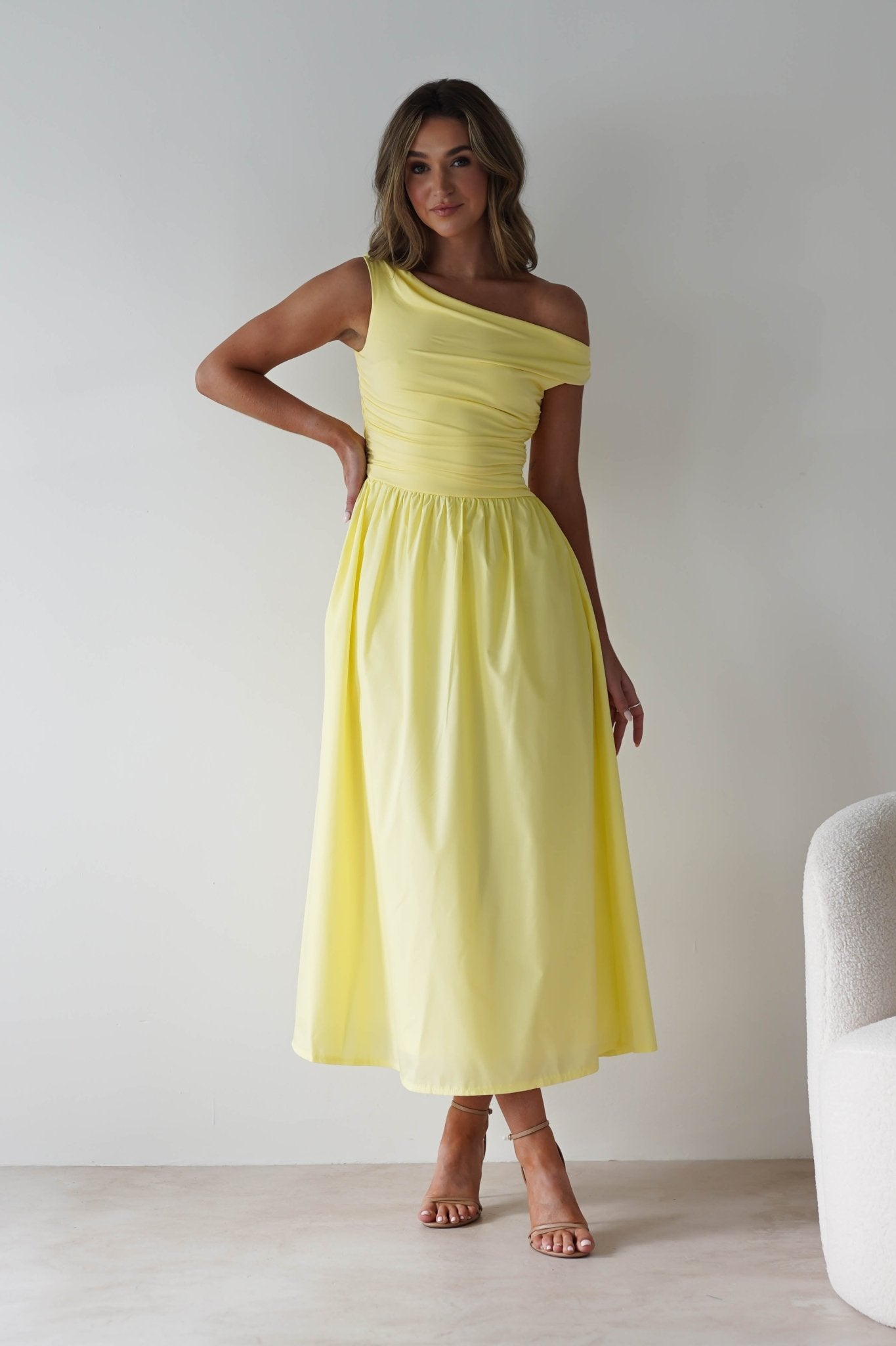 Bloom Skater Midaxi Dress | Yellow | Oh Hello Clothing | XS (6)