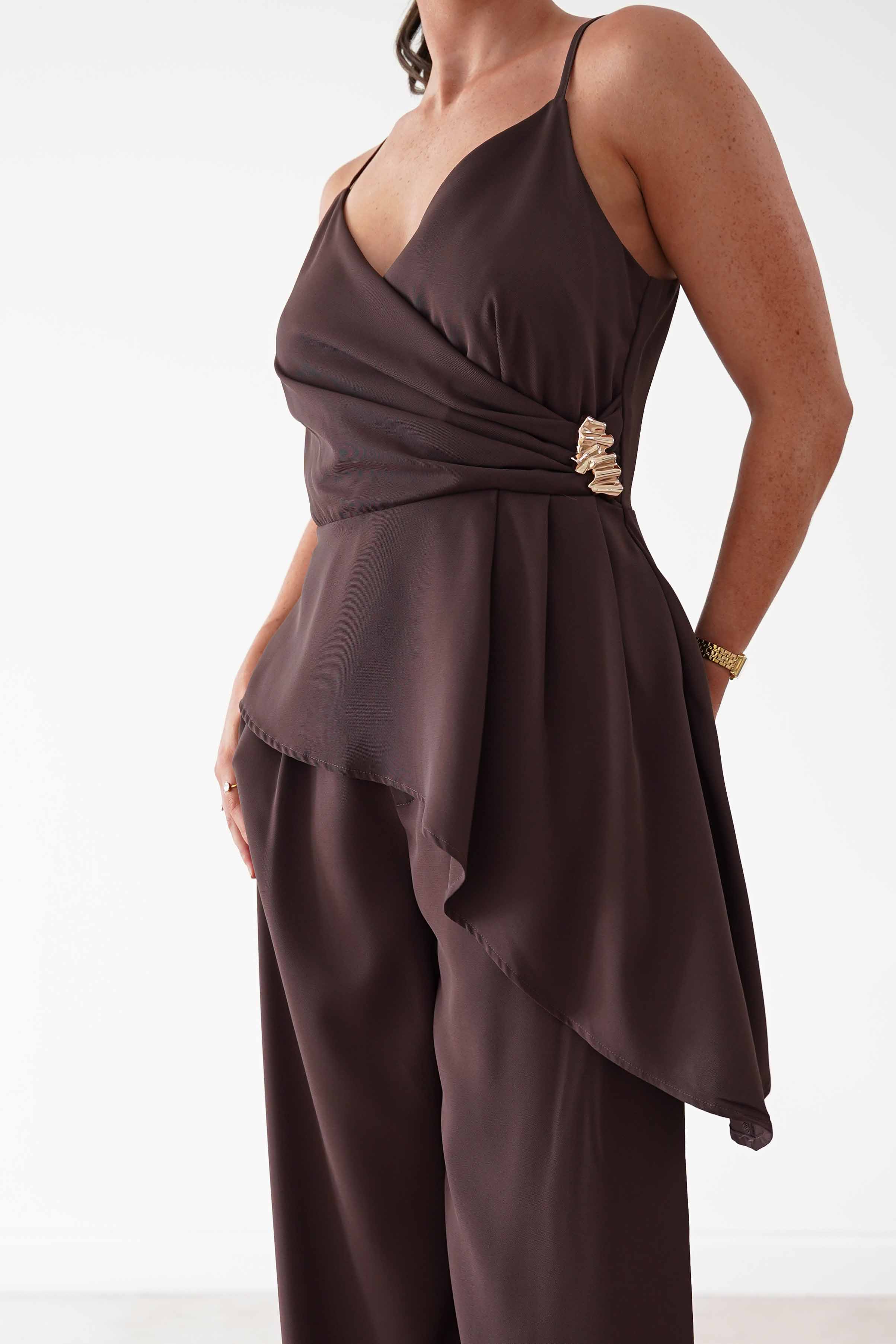 Oh Hello Clothing Women > Clothing > Dresses Bridget Asymmetric Co-Ord Set | Brown
