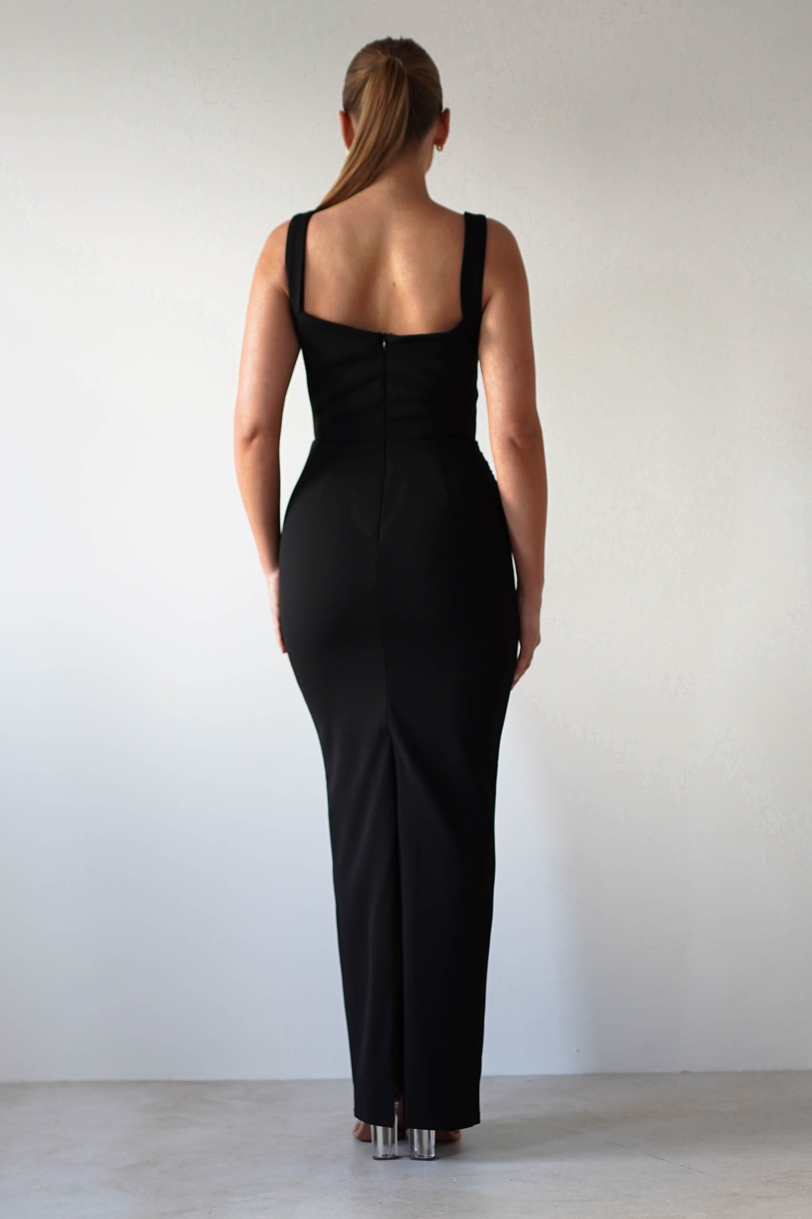 Brooke Square Neck Maxi Dress | Black - Oh Hello Clothing