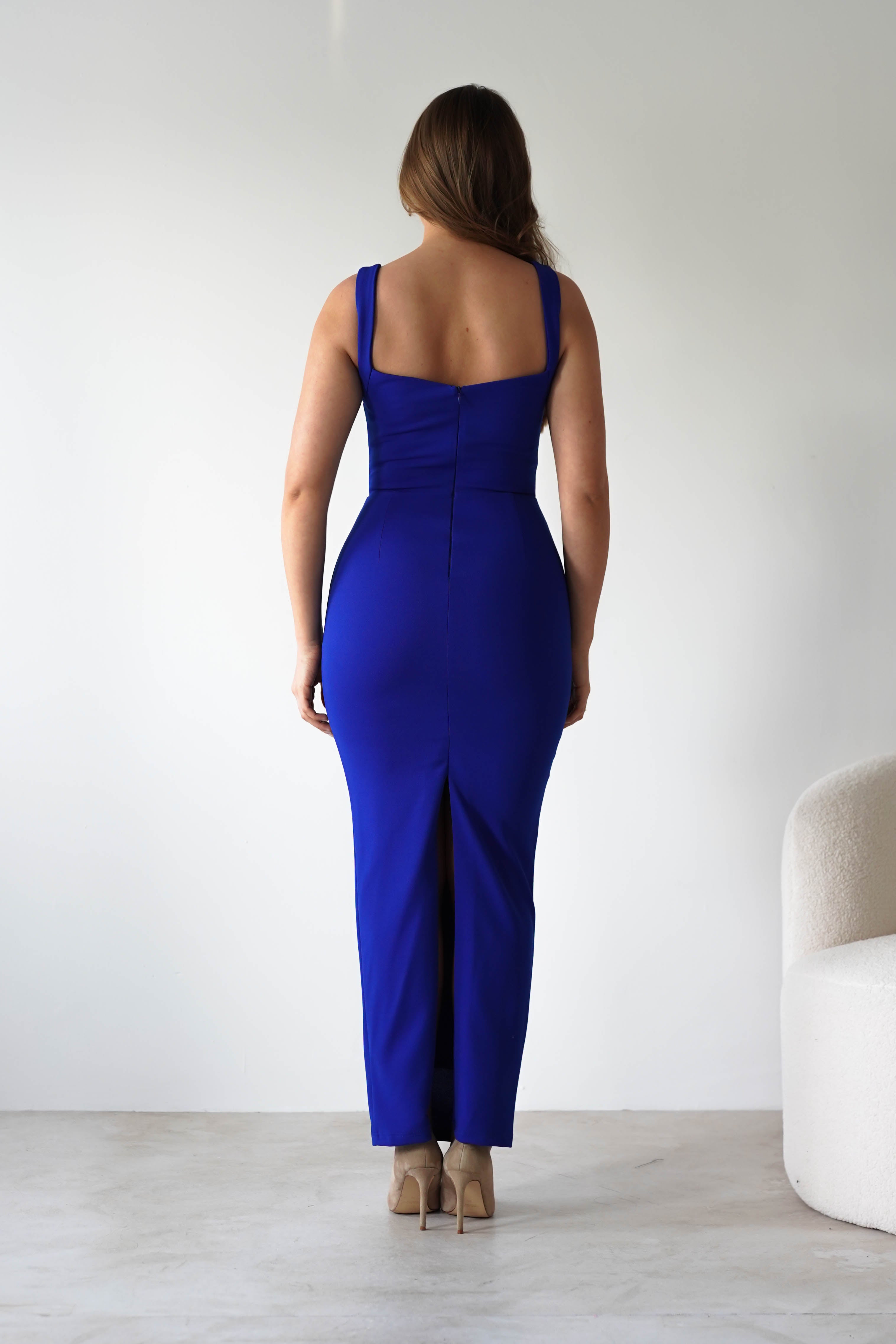Brooke Square Neck Maxi Dress | Royal Blue | Oh Hello Clothing | XS (6)