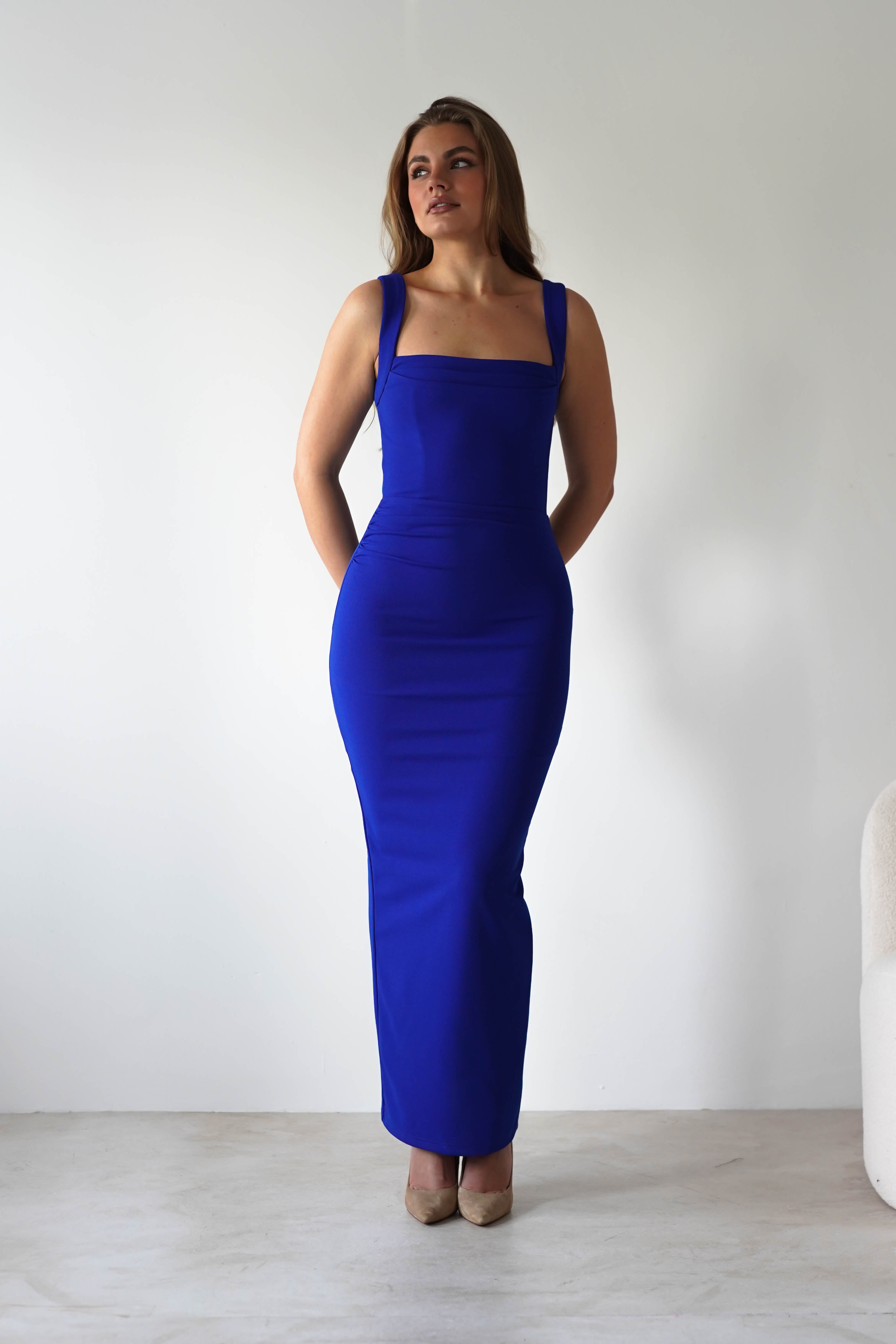 Brooke Square Neck Maxi Dress | Royal Blue | Oh Hello Clothing | XS (6)
