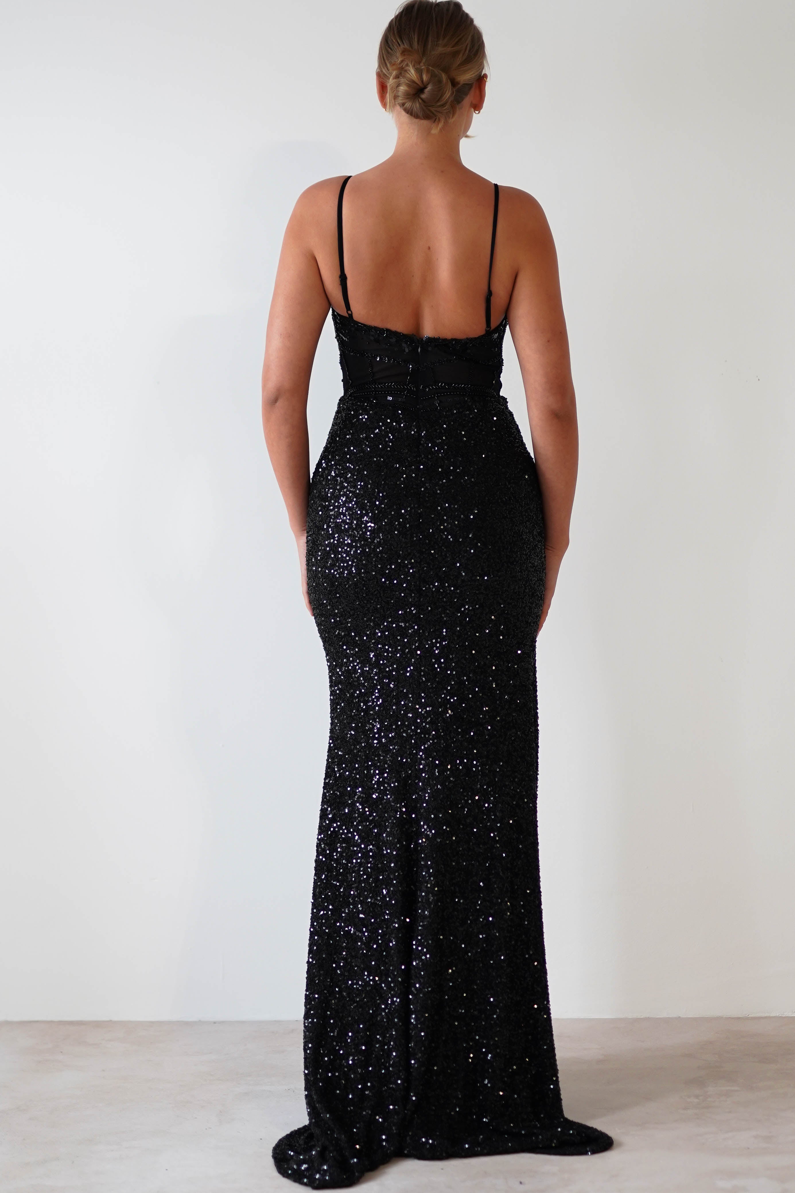 Candyce Sequin Mermaid Gown | Black | Oh Hello Clothing | S (8)