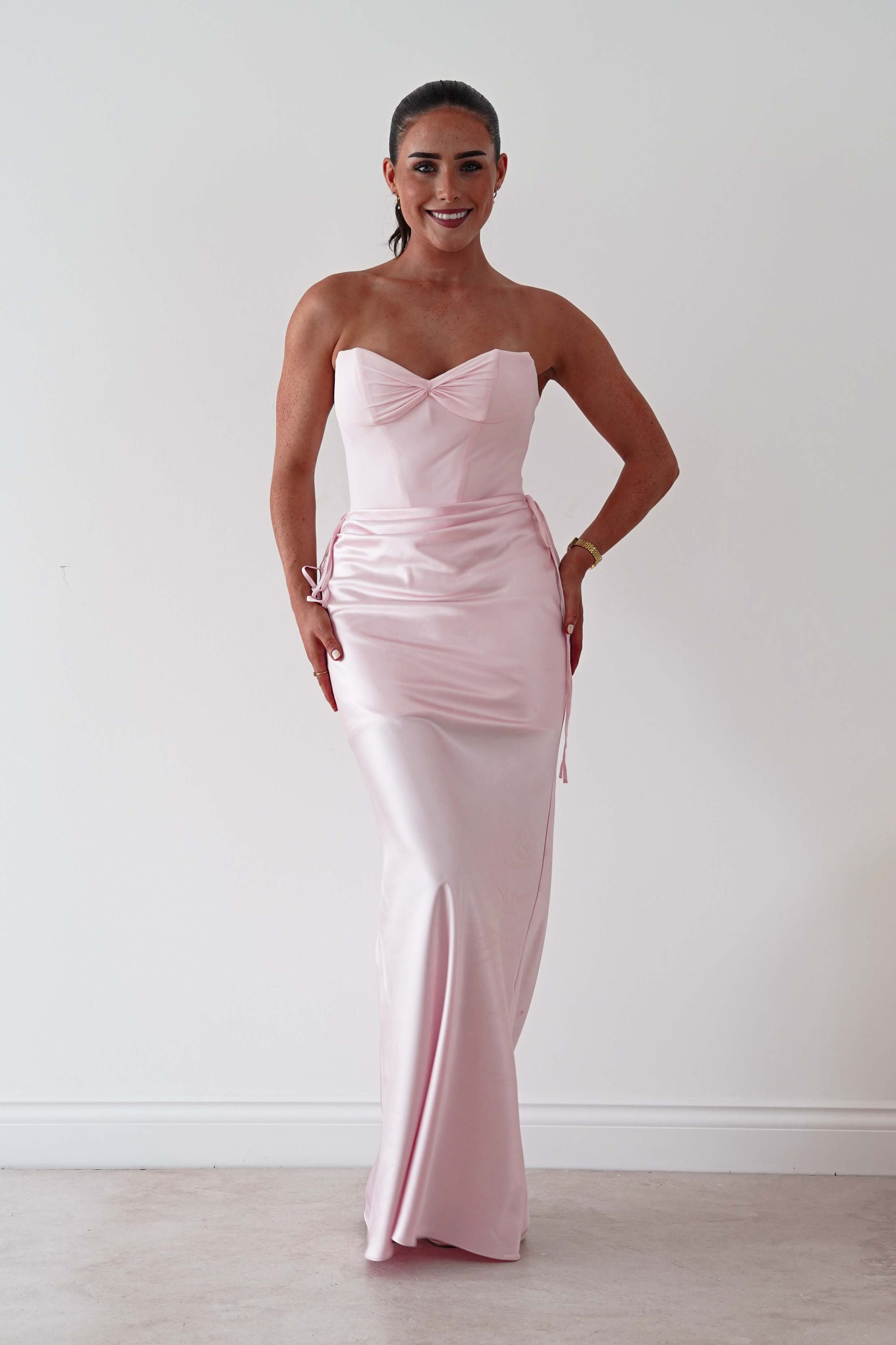 Oh Hello Clothing Dresses > Prom Dresses Cassie Strapless Corset Maxi Dress | Pink