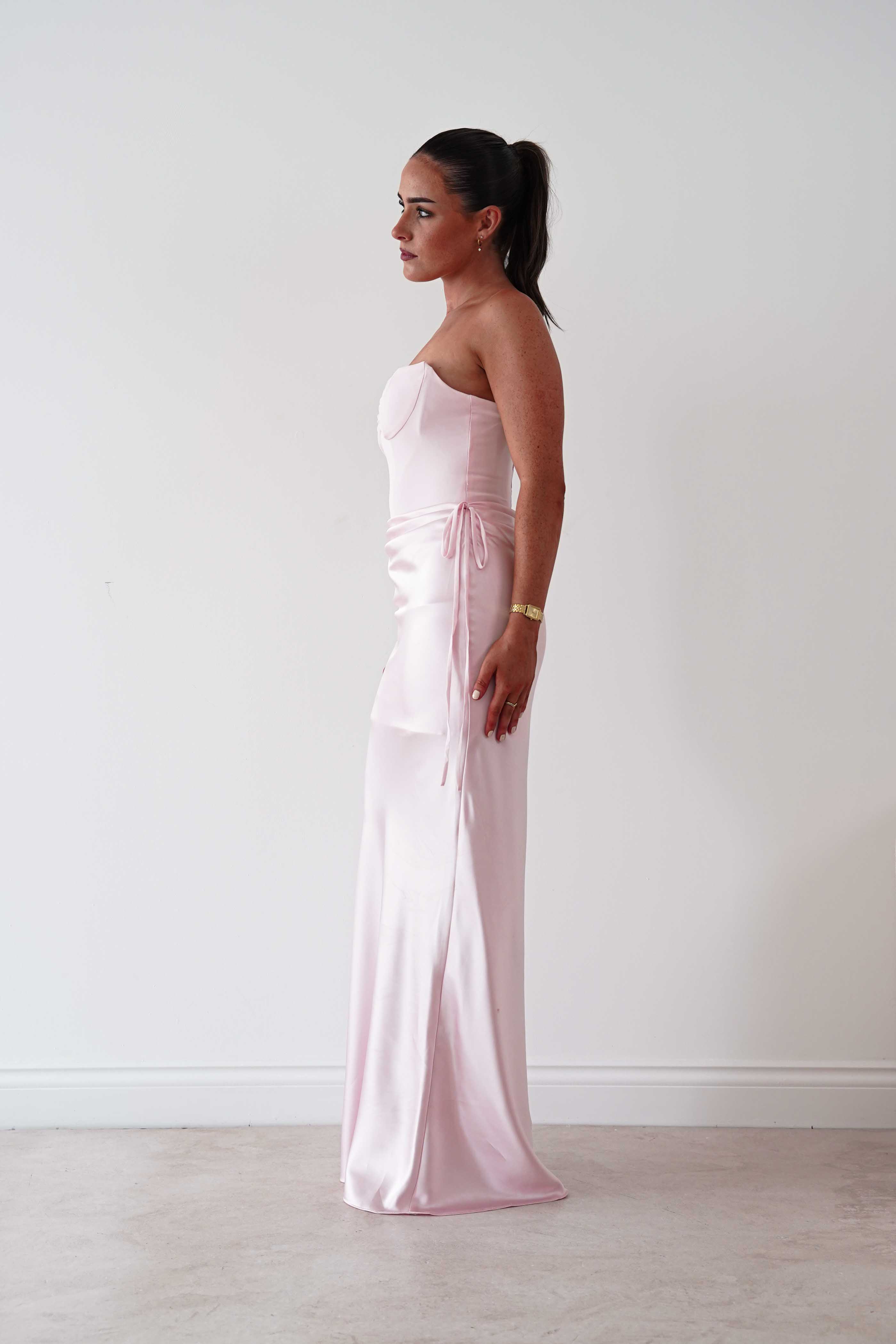 Oh Hello Clothing Dresses > Prom Dresses Cassie Strapless Corset Maxi Dress | Pink