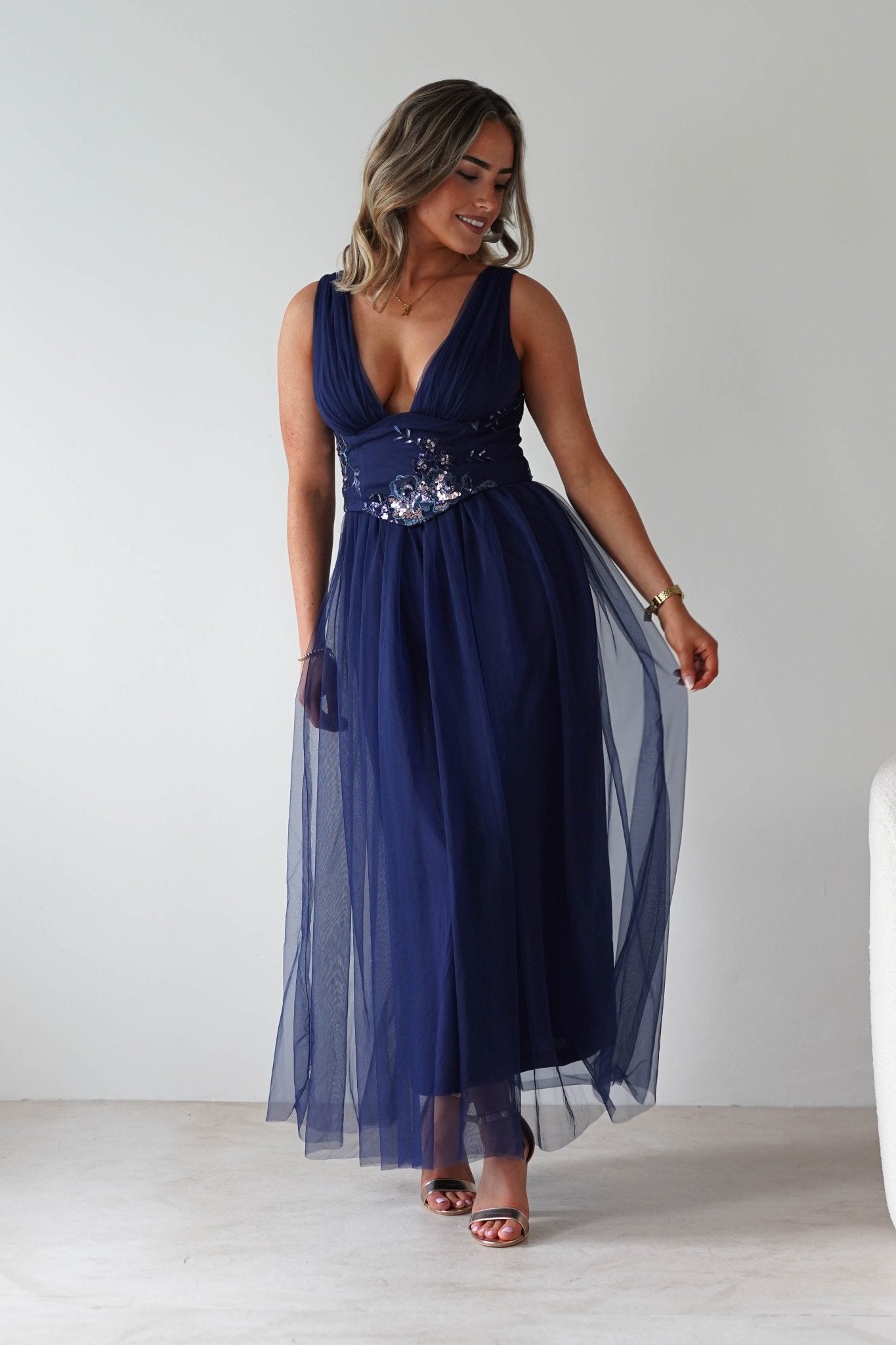 Cecilia Tulle Maxi Dress | Navy | Oh Hello Clothing | S (8)