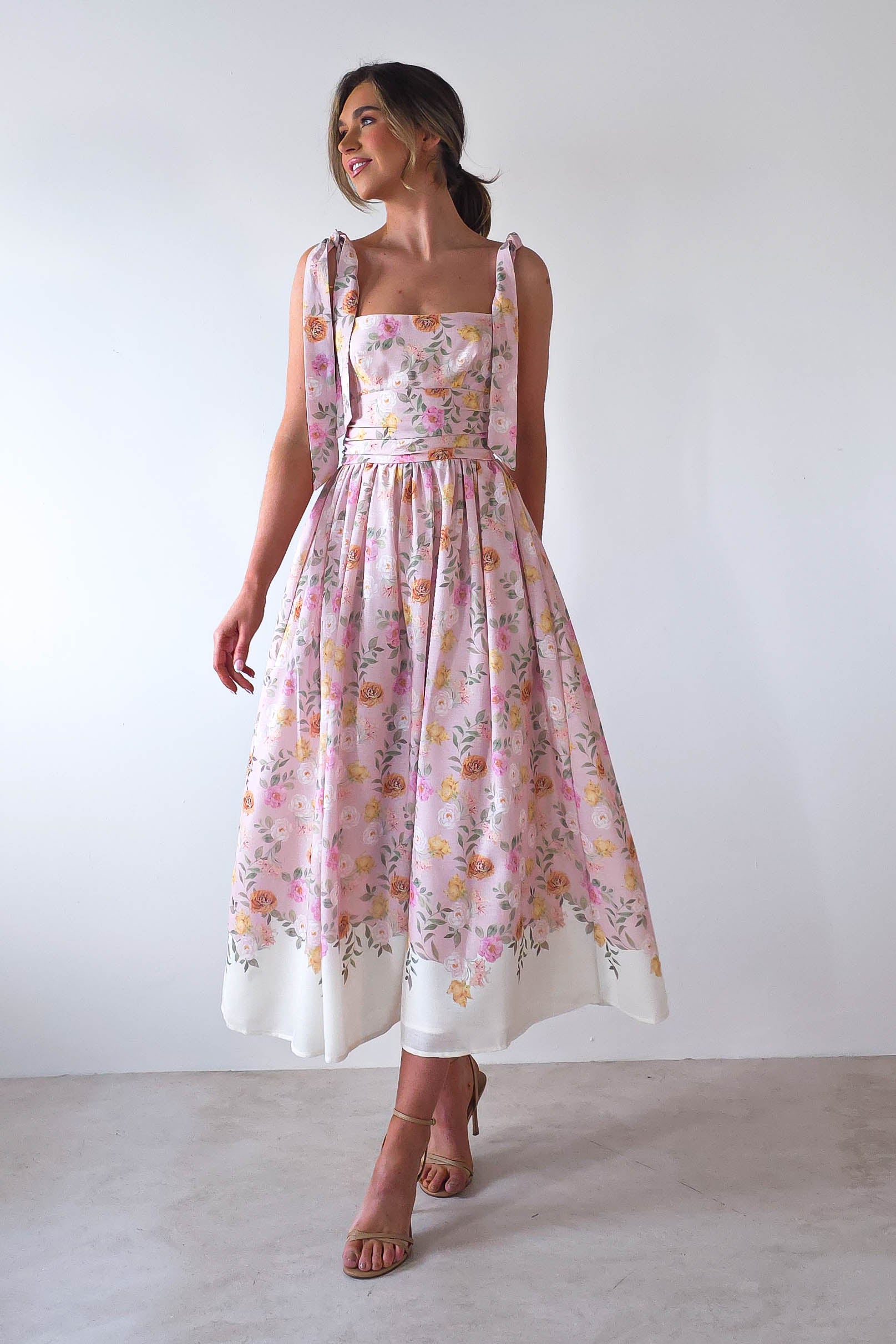 Chelsea Floral Maxi Dress | Pink Print | Oh Hello Clothing | XS (6)