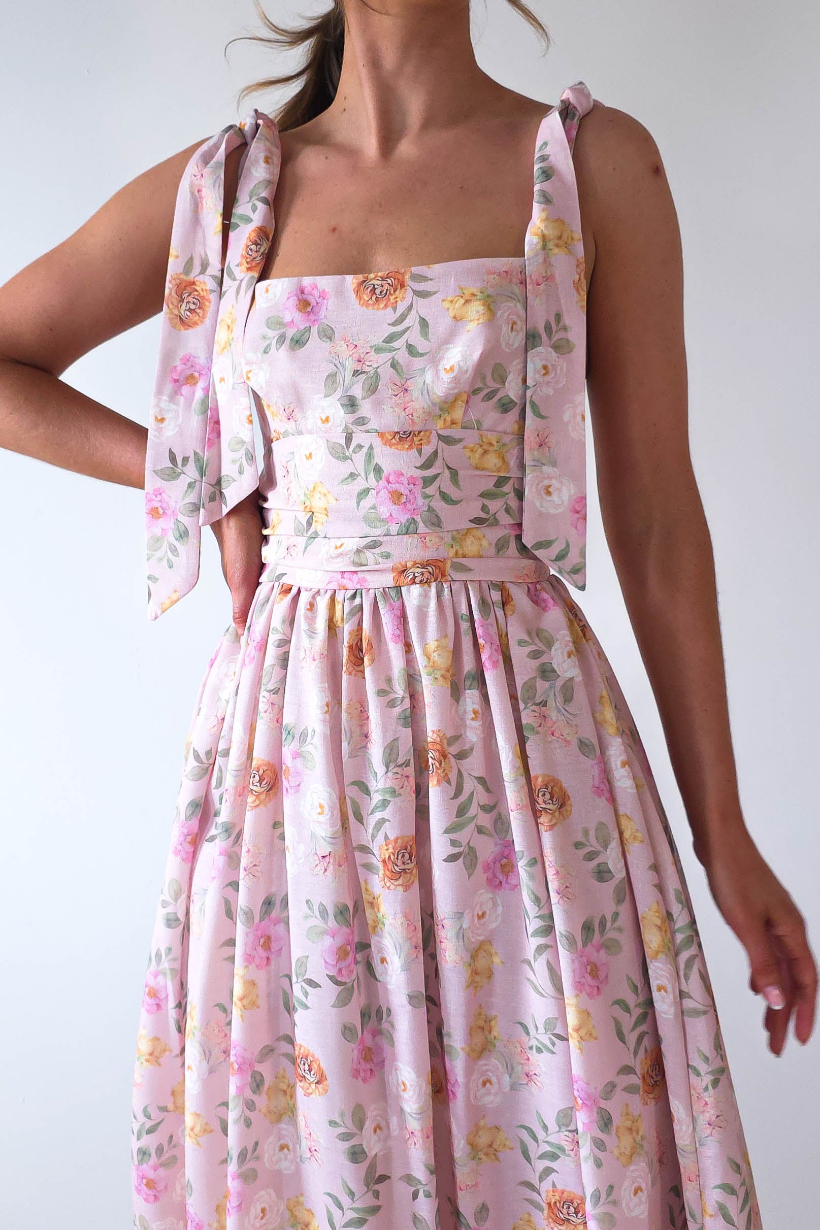 Chelsea Floral Maxi Dress | Pink Print | Oh Hello Clothing | XS (6)