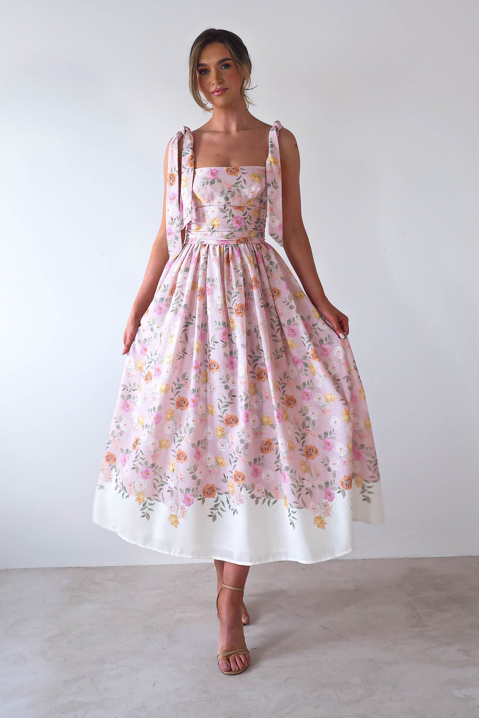 Chelsea Floral Maxi Dress | Pink Print | Oh Hello Clothing | XS (6)