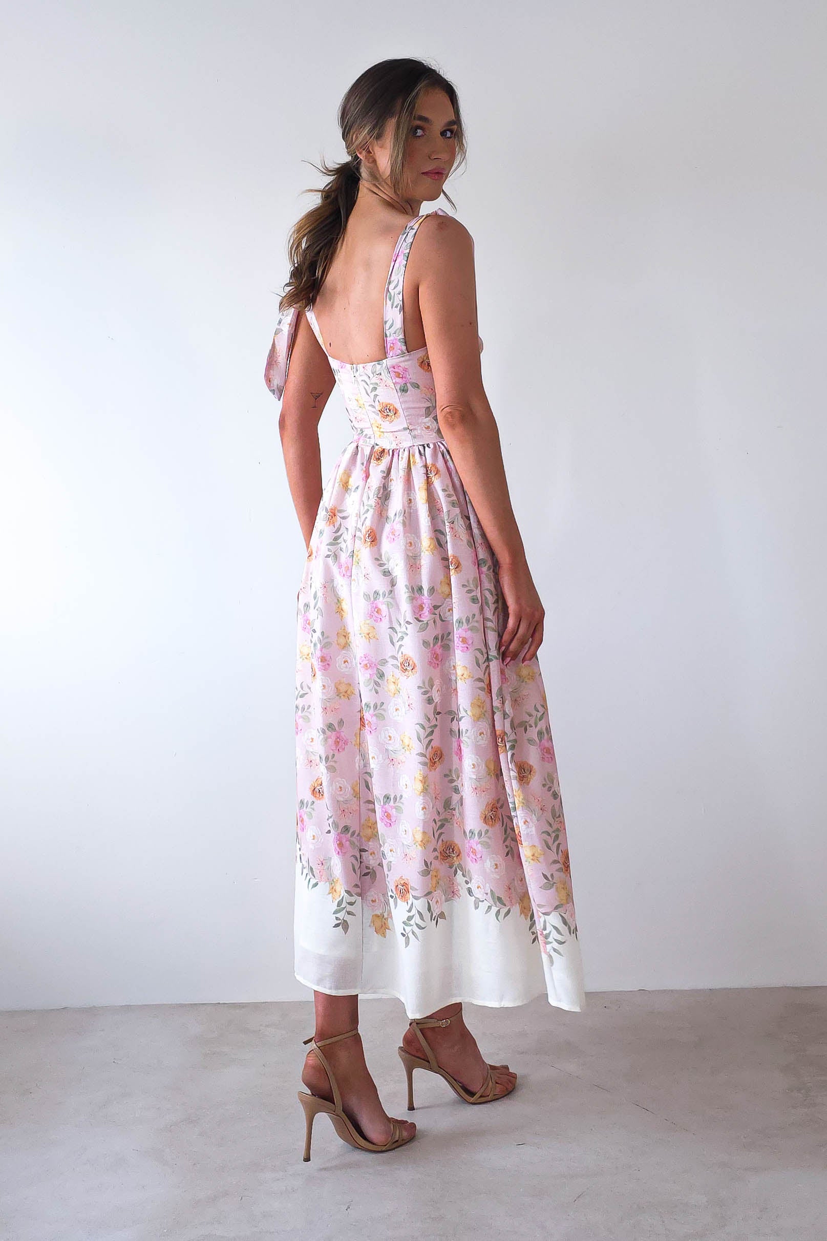 Chelsea Floral Maxi Dress | Pink Print | Oh Hello Clothing | XS (6)