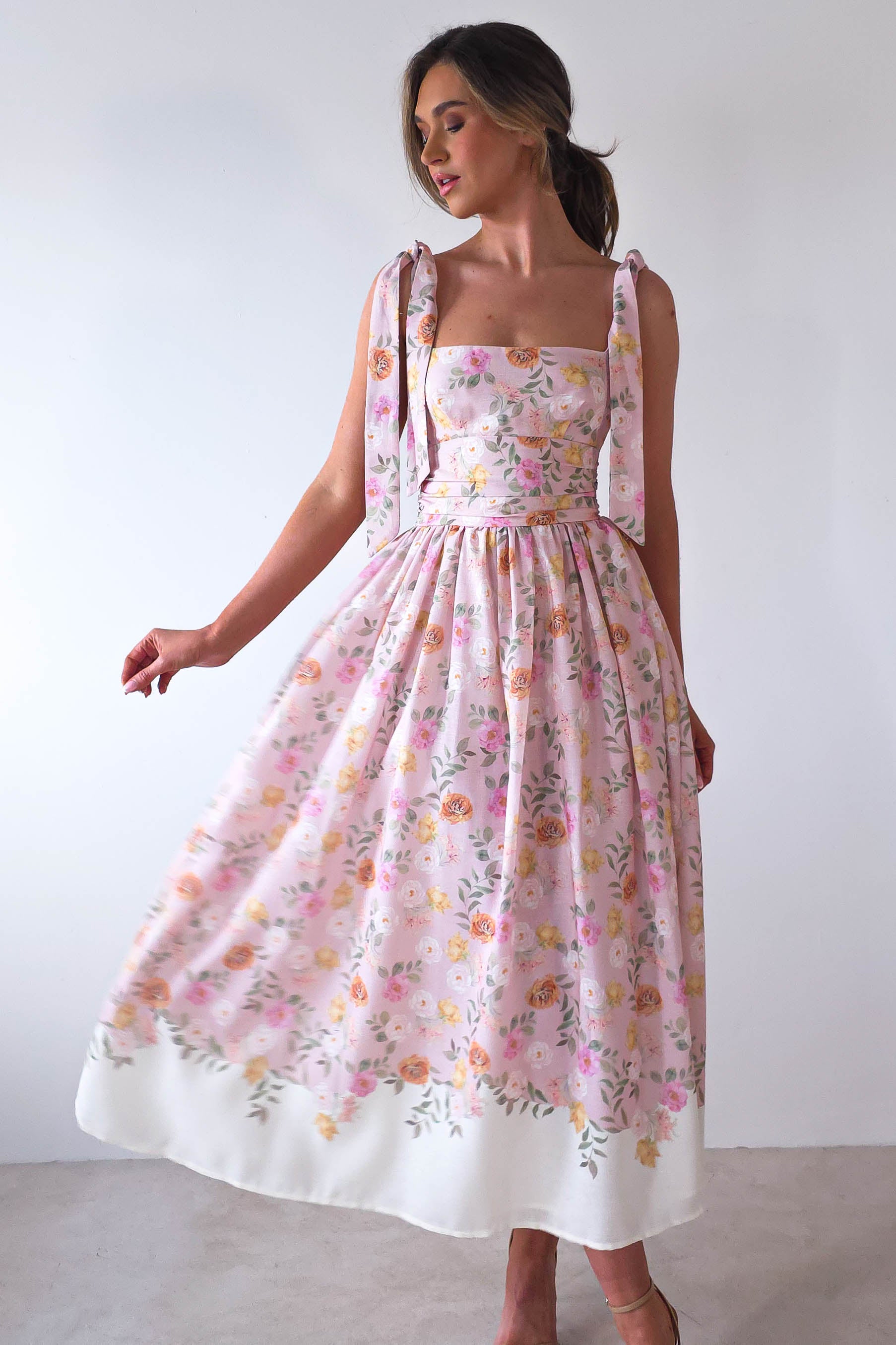 Chelsea Floral Maxi Dress | Pink Print | Oh Hello Clothing | XS (6)