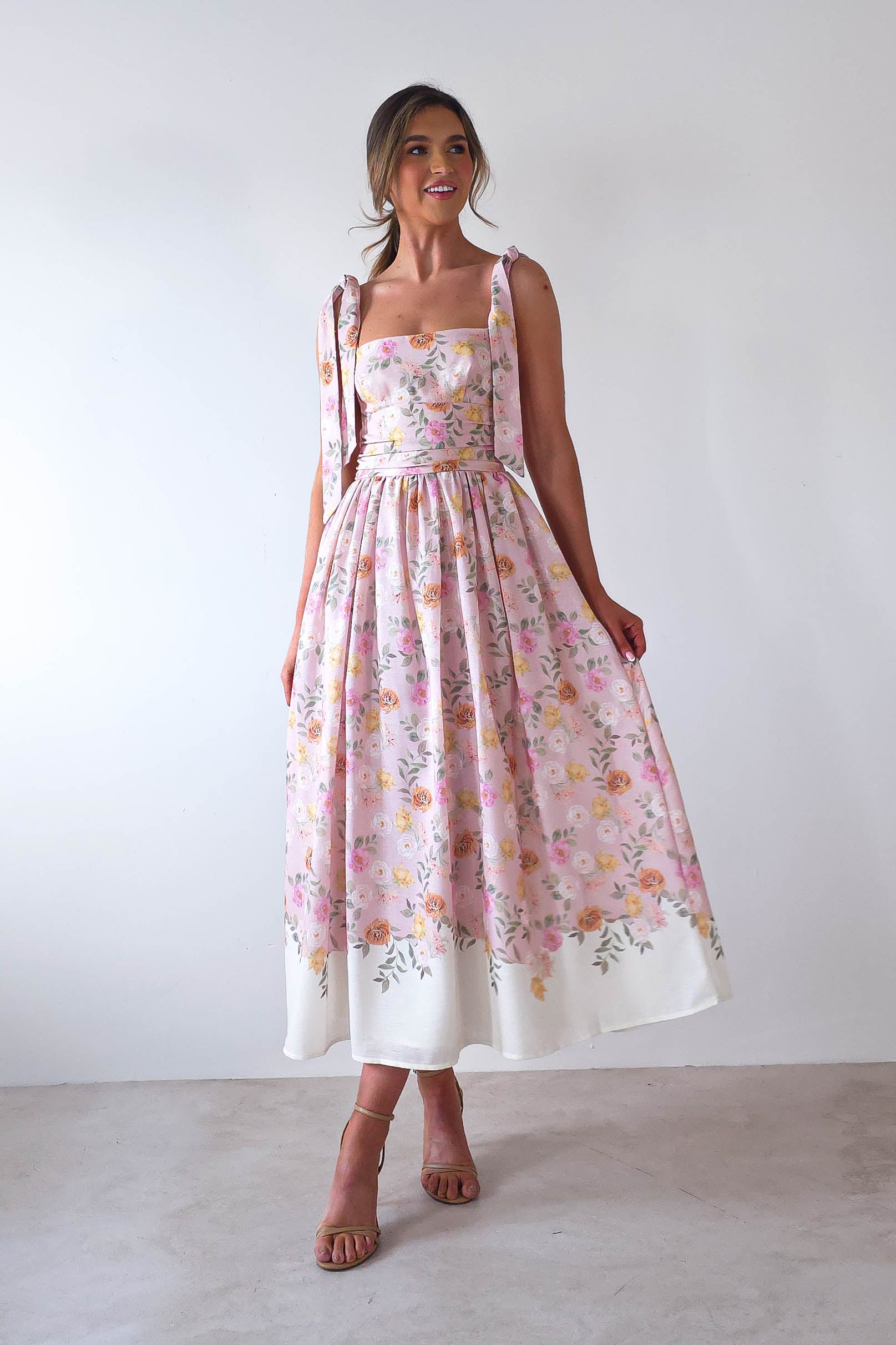 Chelsea Floral Maxi Dress | Pink Print | Oh Hello Clothing | XS (6)