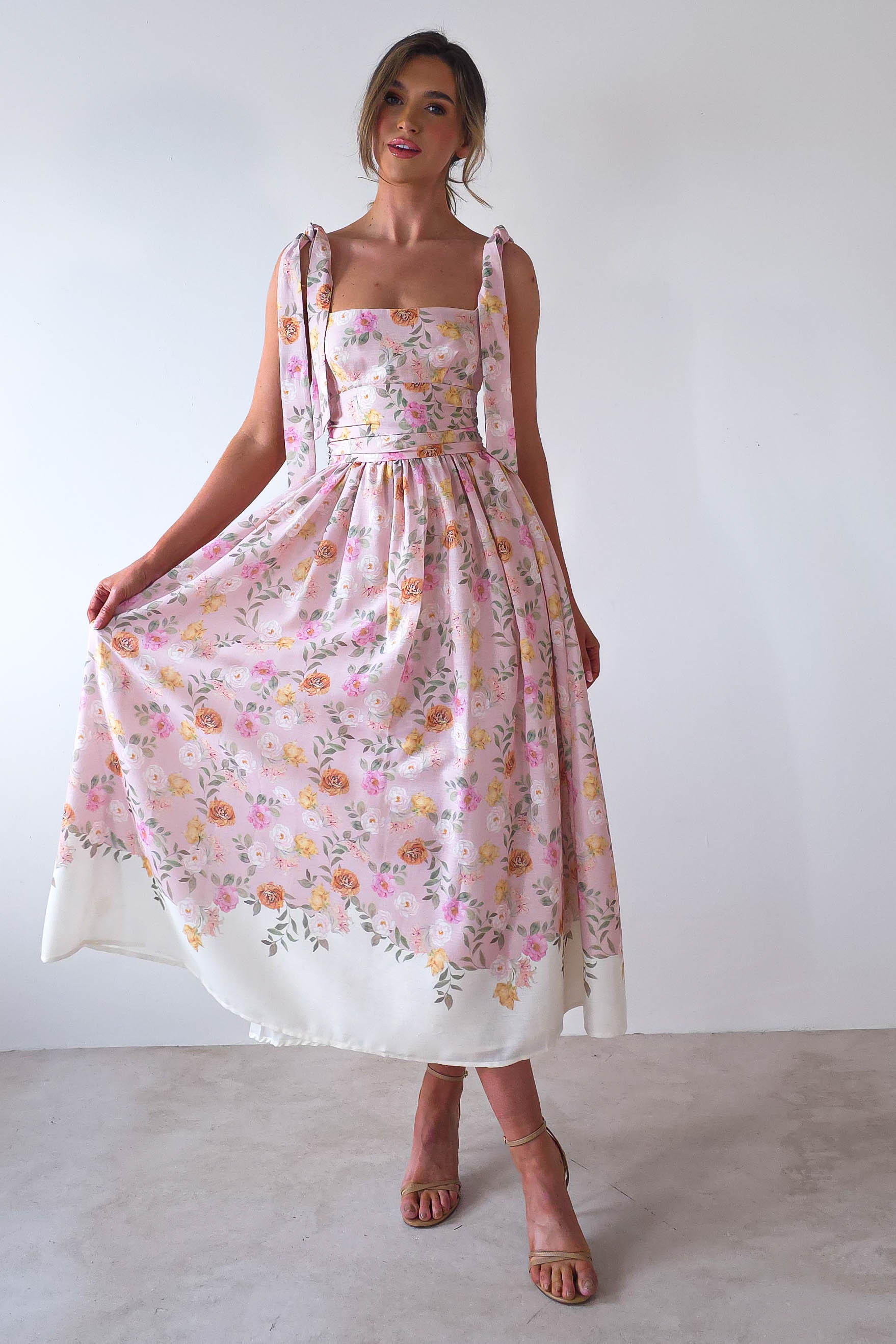 Chelsea Floral Maxi Dress | Pink Print | Oh Hello Clothing | XS (6)