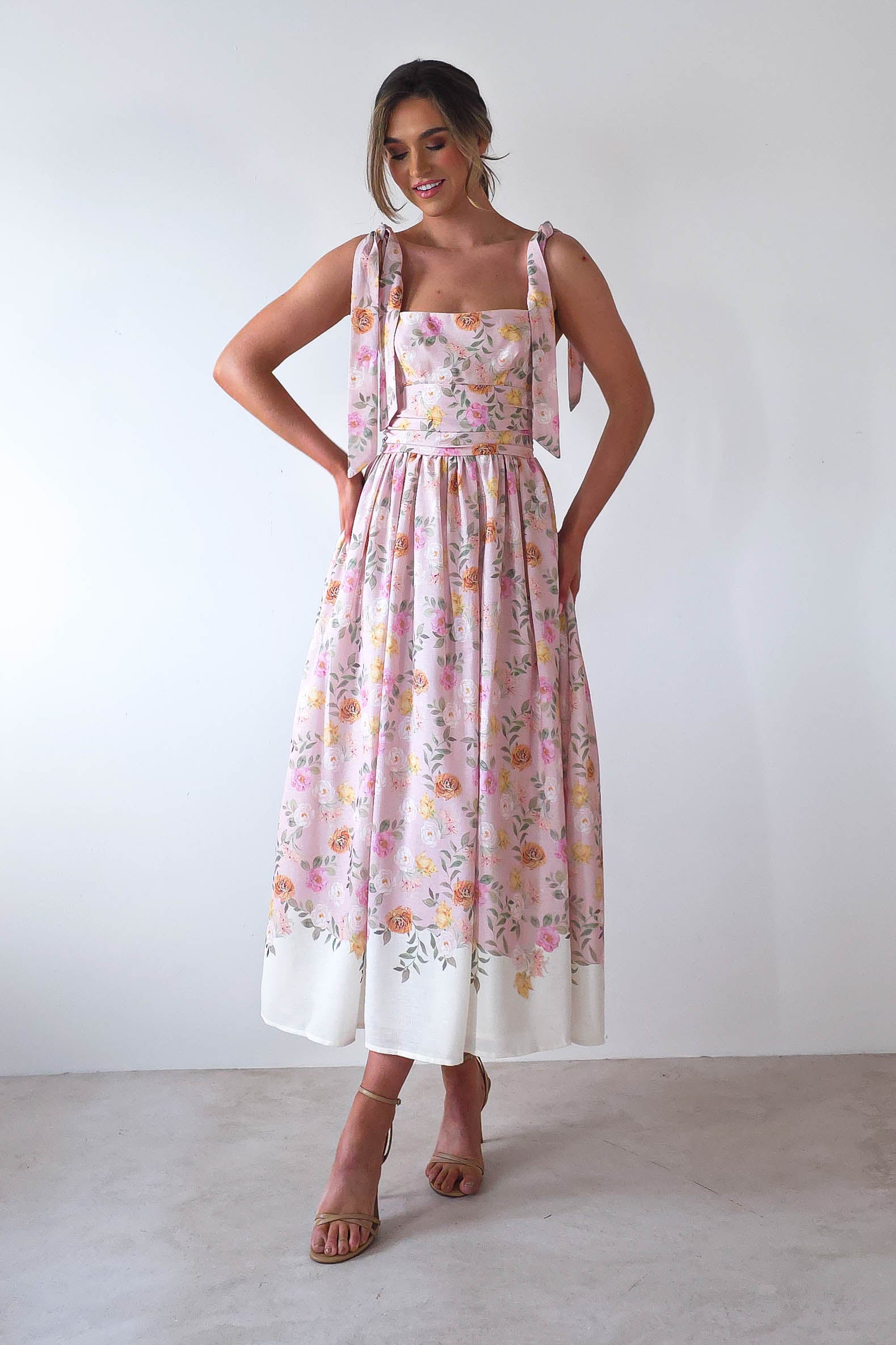 Chelsea Floral Maxi Dress | Pink Print | Oh Hello Clothing | XS (6)