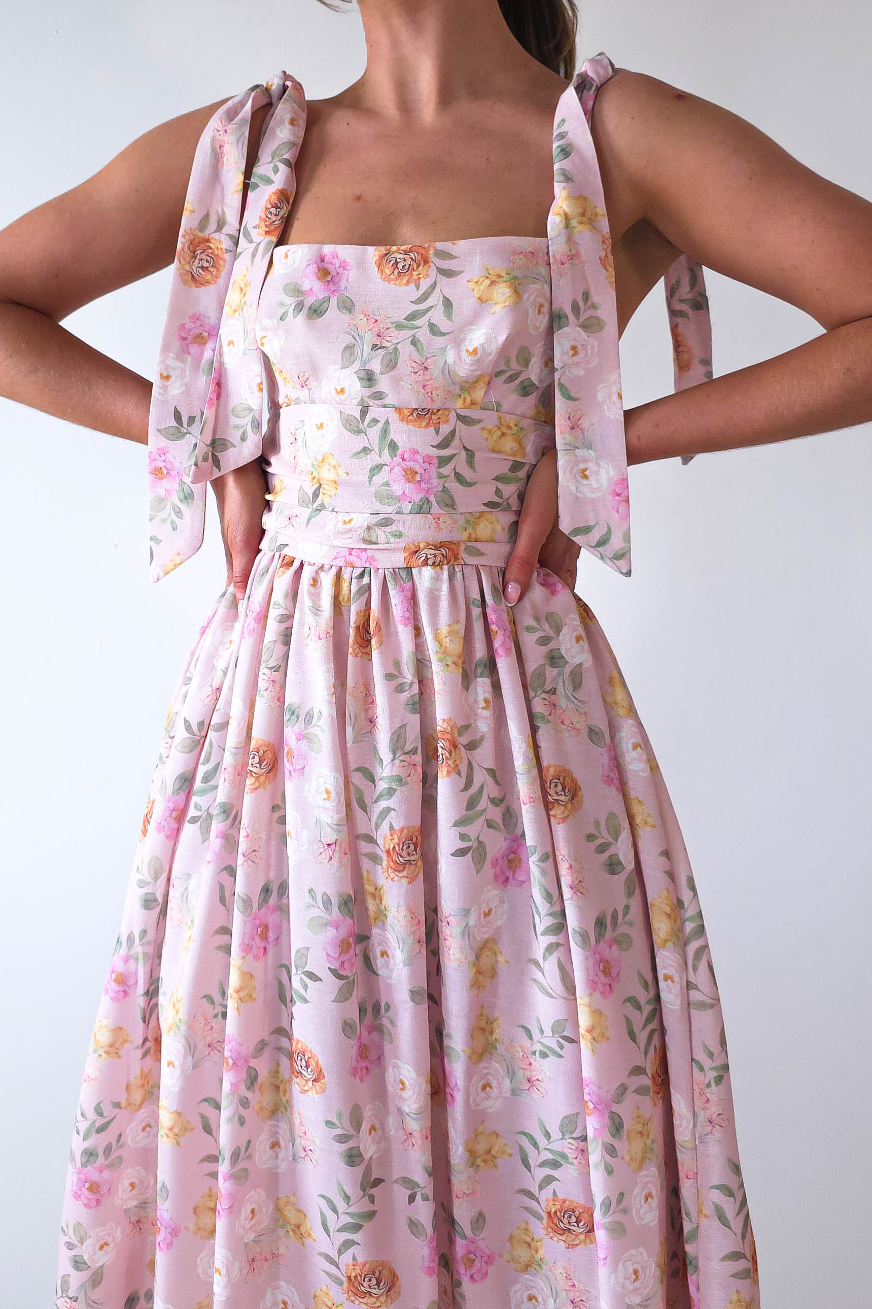 Chelsea Floral Maxi Dress | Pink Print | Oh Hello Clothing | XS (6)