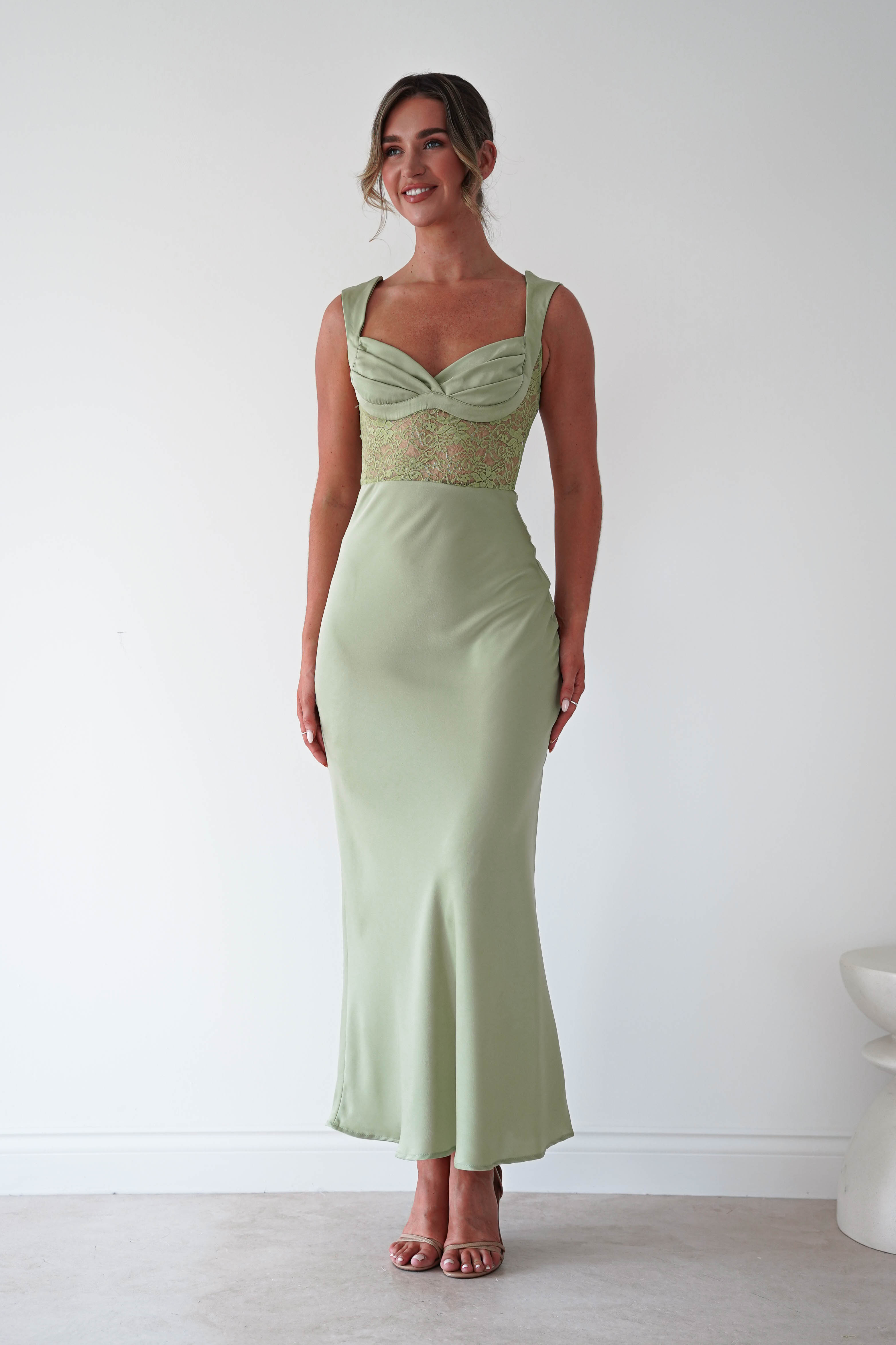 Oh Hello Clothing Women > Clothing > Dresses Cleo Lace Detail Maxi Dress | Sage Green