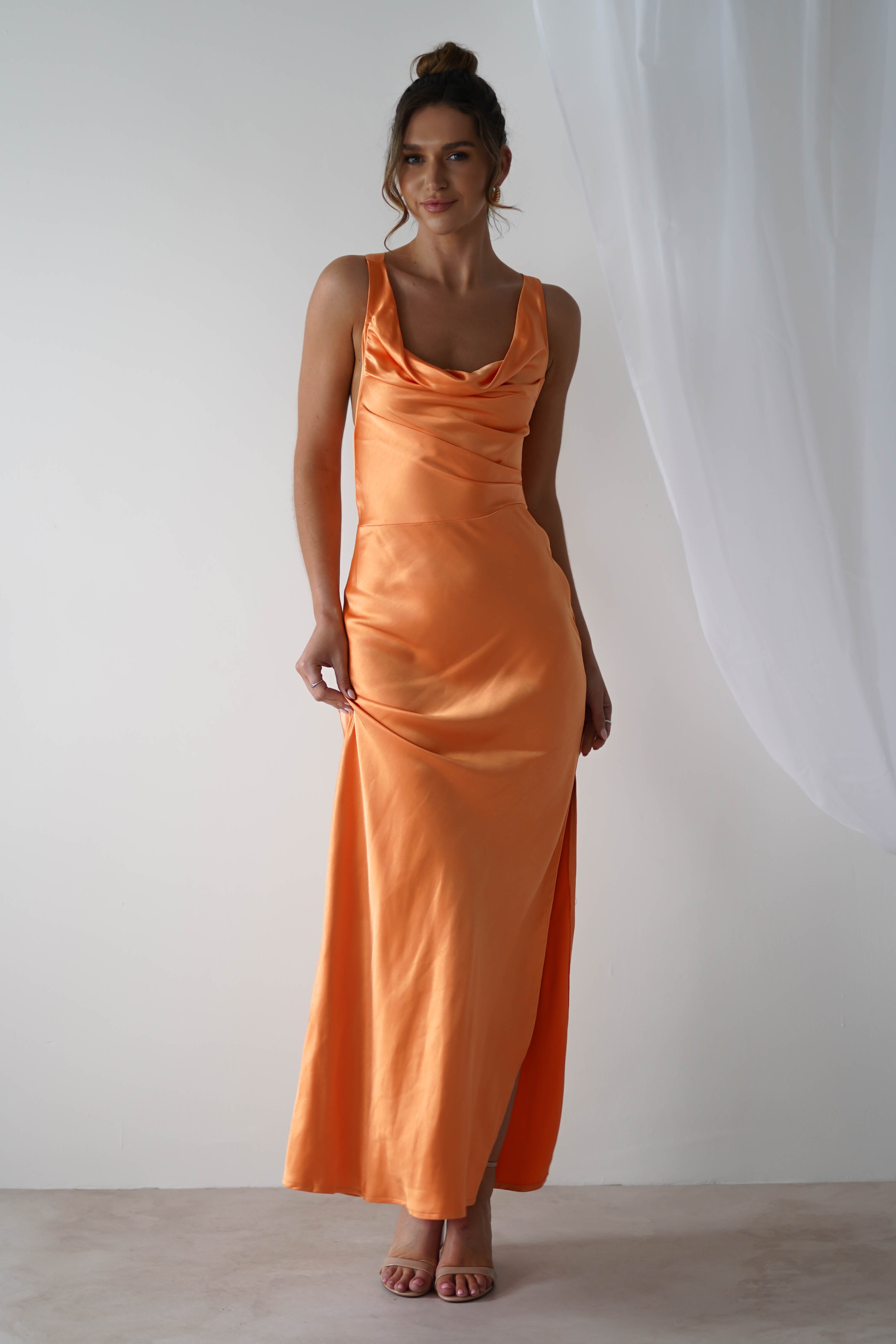 Misha Soft Satin Maxi Dress | Mango