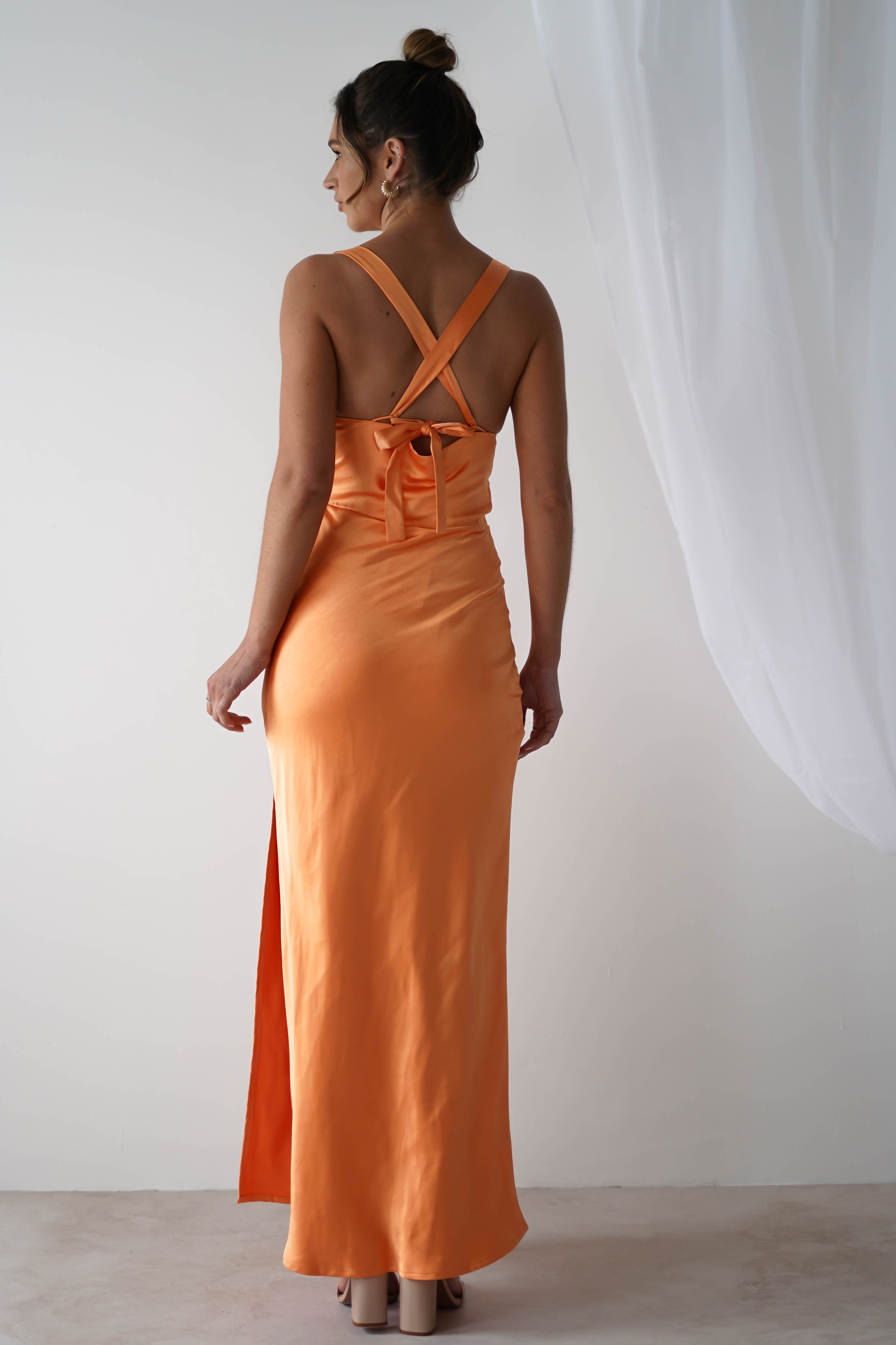 Misha Soft Satin Maxi Dress | Mango