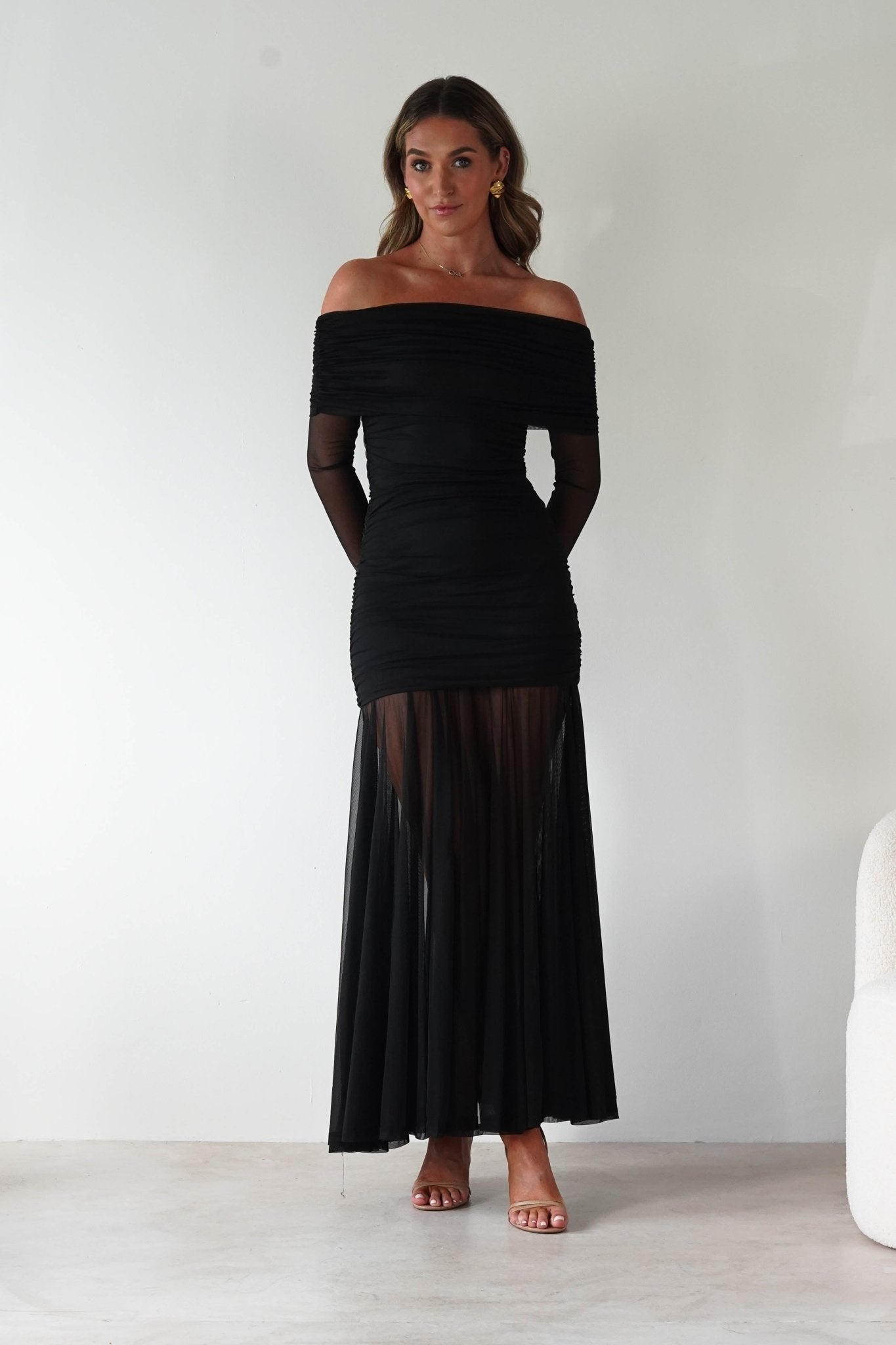 Dalton Mesh Maxi Dress | Black | Oh Hello Clothing | S (8)