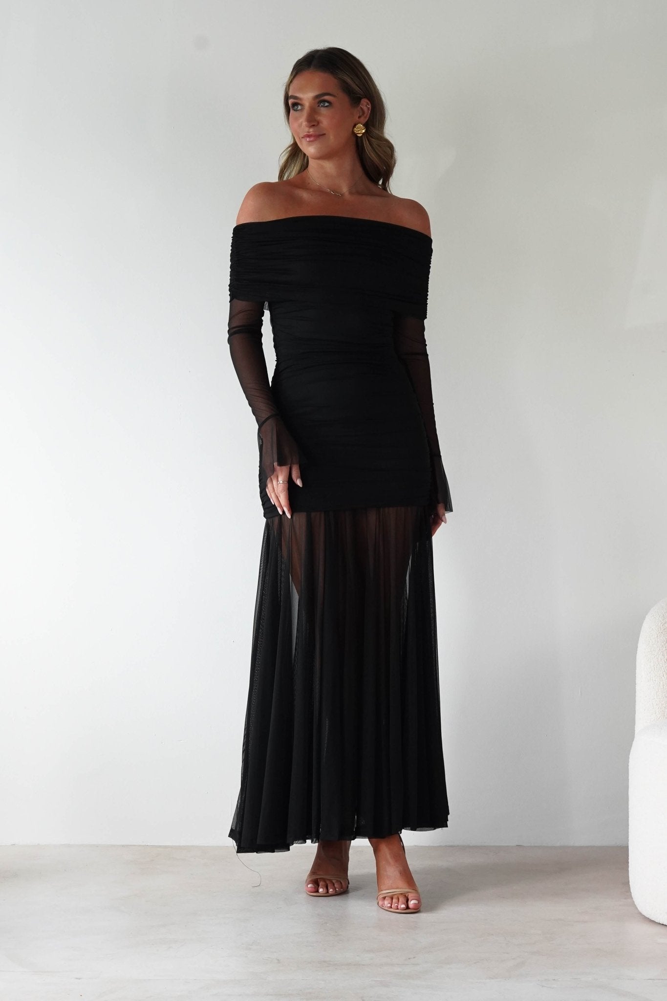 Dalton Mesh Maxi Dress | Black | Oh Hello Clothing | S (8)