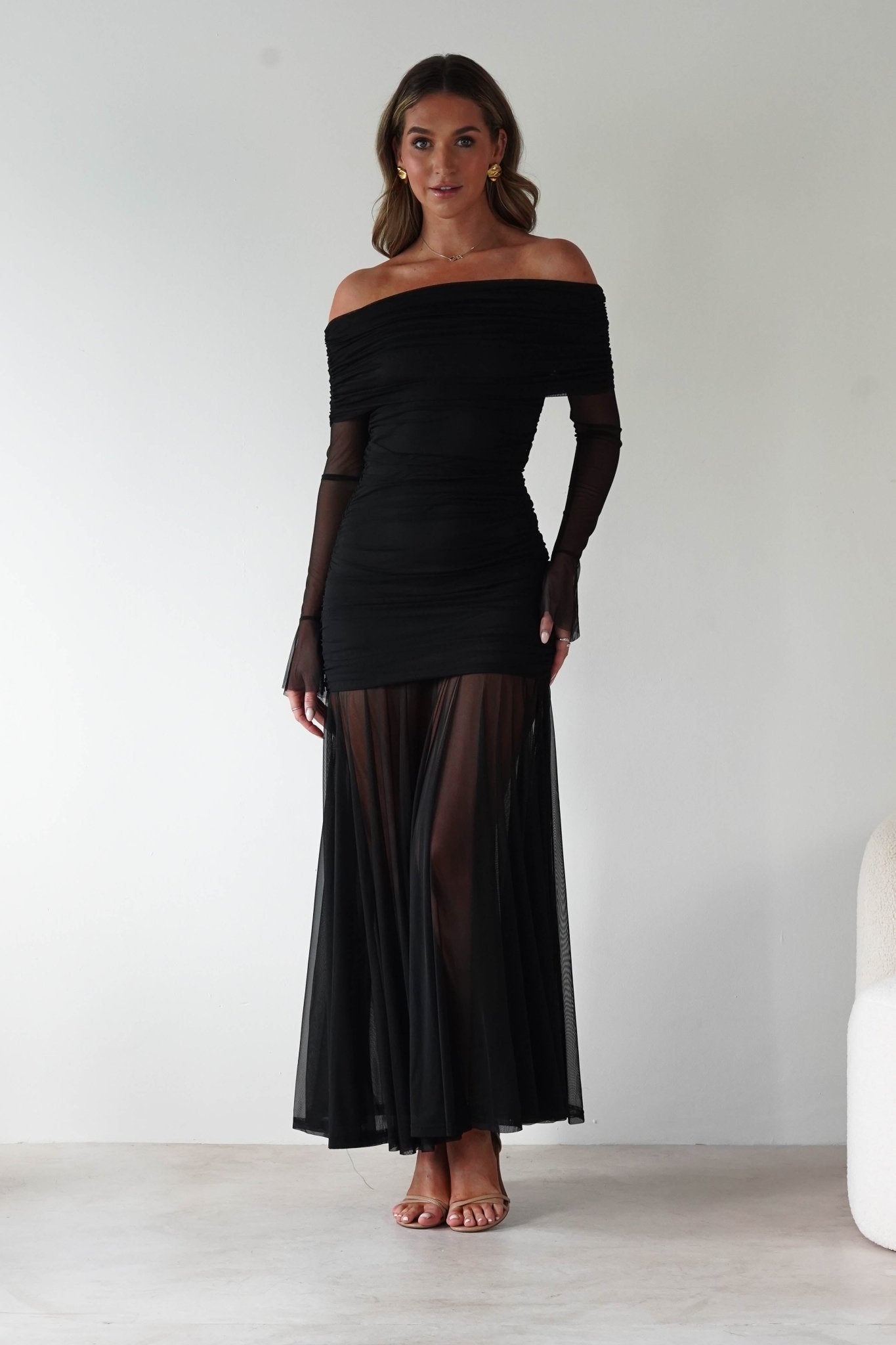 Dalton Mesh Maxi Dress | Black | Oh Hello Clothing | S (8)