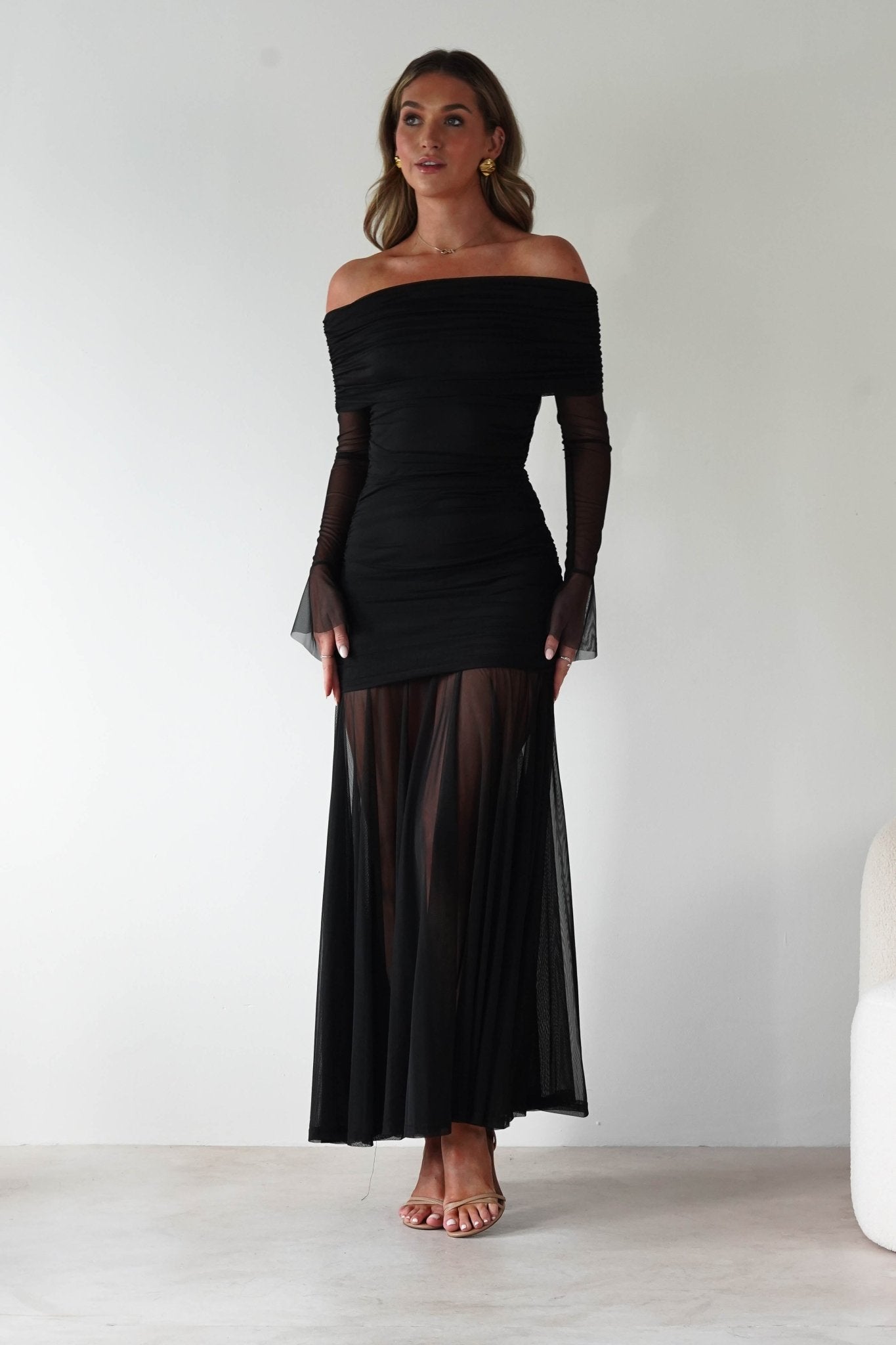 Dalton Mesh Maxi Dress | Black | Oh Hello Clothing | S (8)