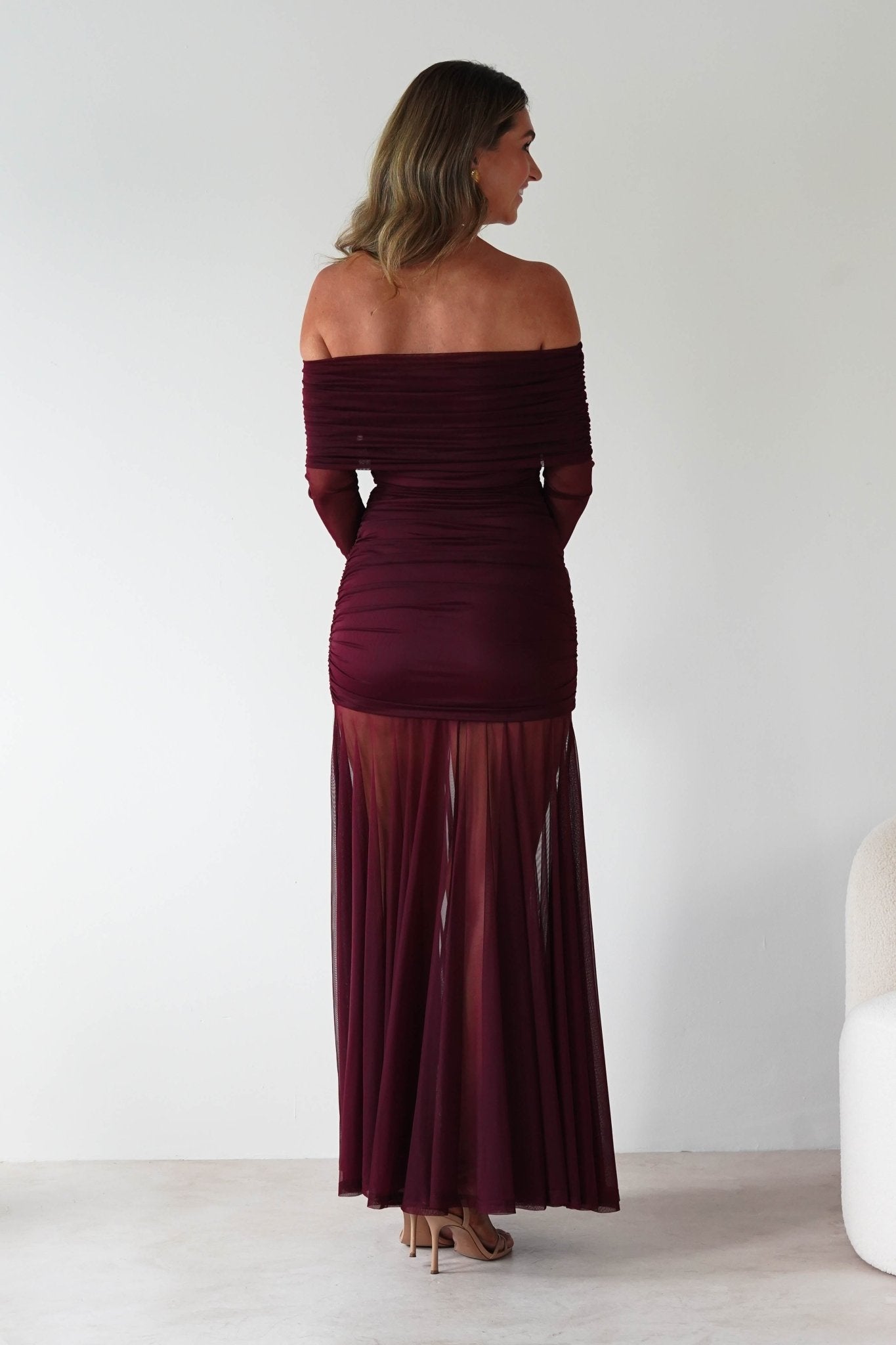 Dalton Mesh Maxi Dress | Wine | Oh Hello Clothing | S (8)