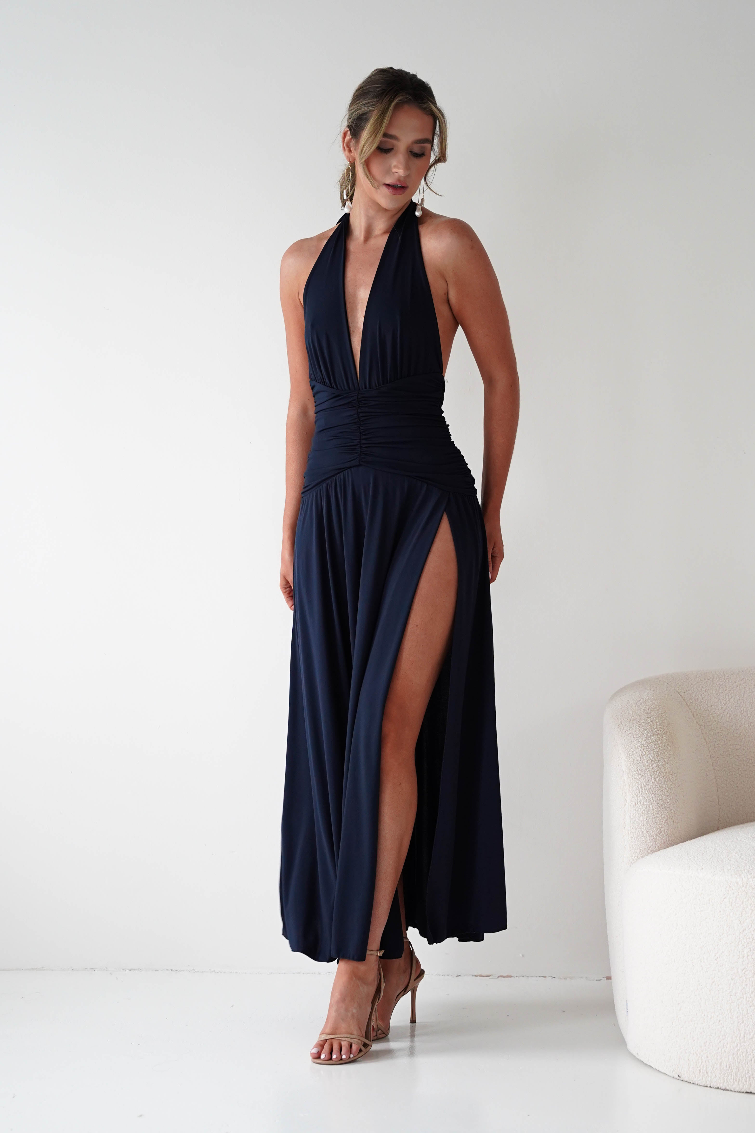 Oh Hello Clothing Dresses Denise Halternack Maxi Dress | Navy