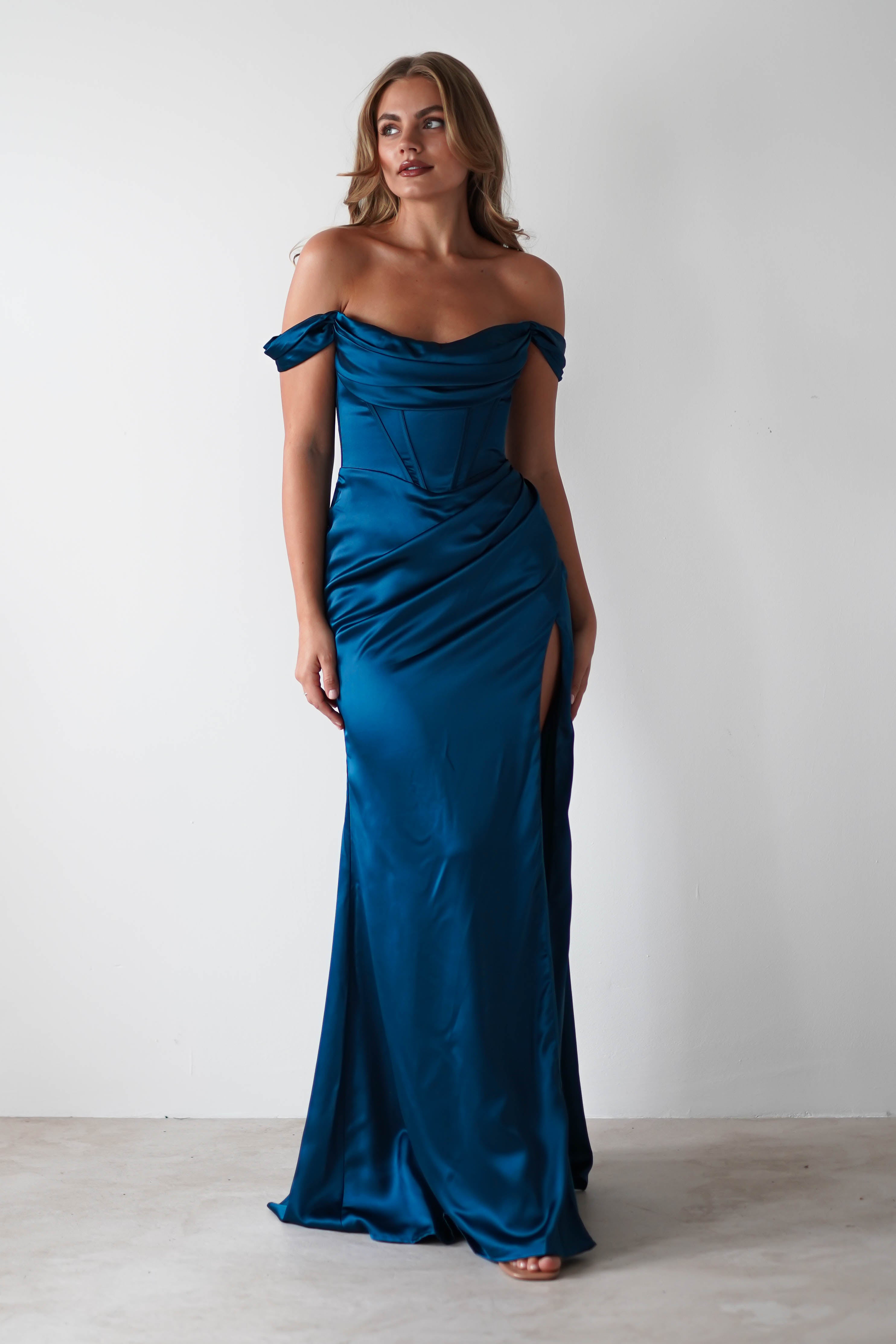 Dionne Soft Coset Maxi Gown | French Navy | Oh Hello Clothing | S (8)