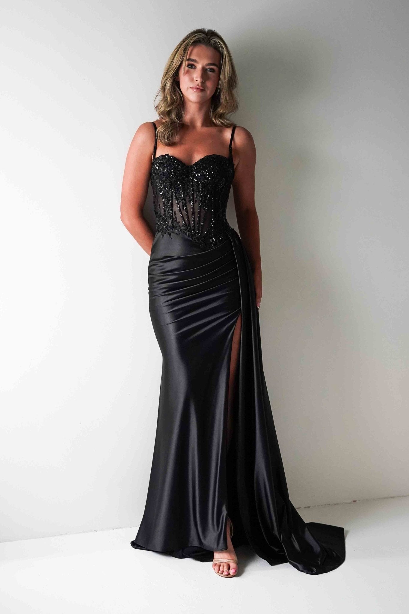 Diva Embellished Corset Gown | Black | Oh Hello Clothing | XS (6)