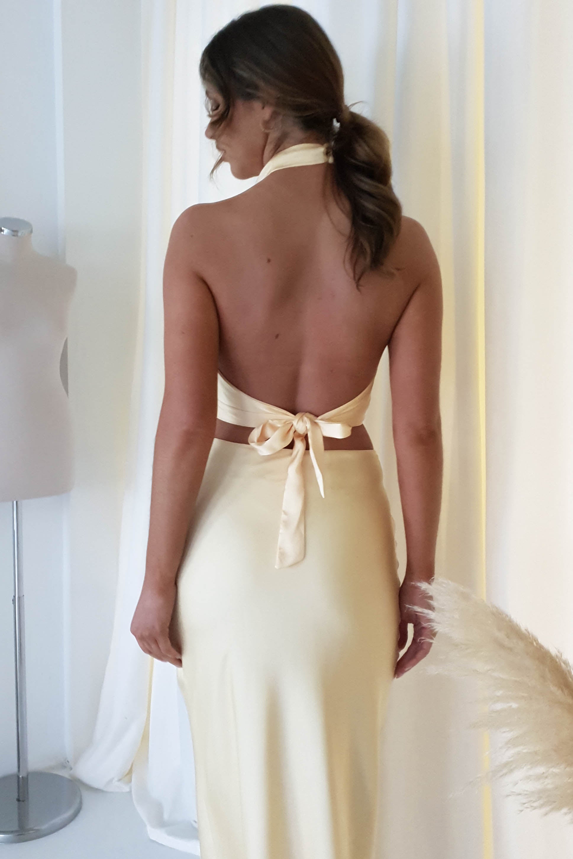 Pamela Satin Top | Yellow - Oh Hello Clothing