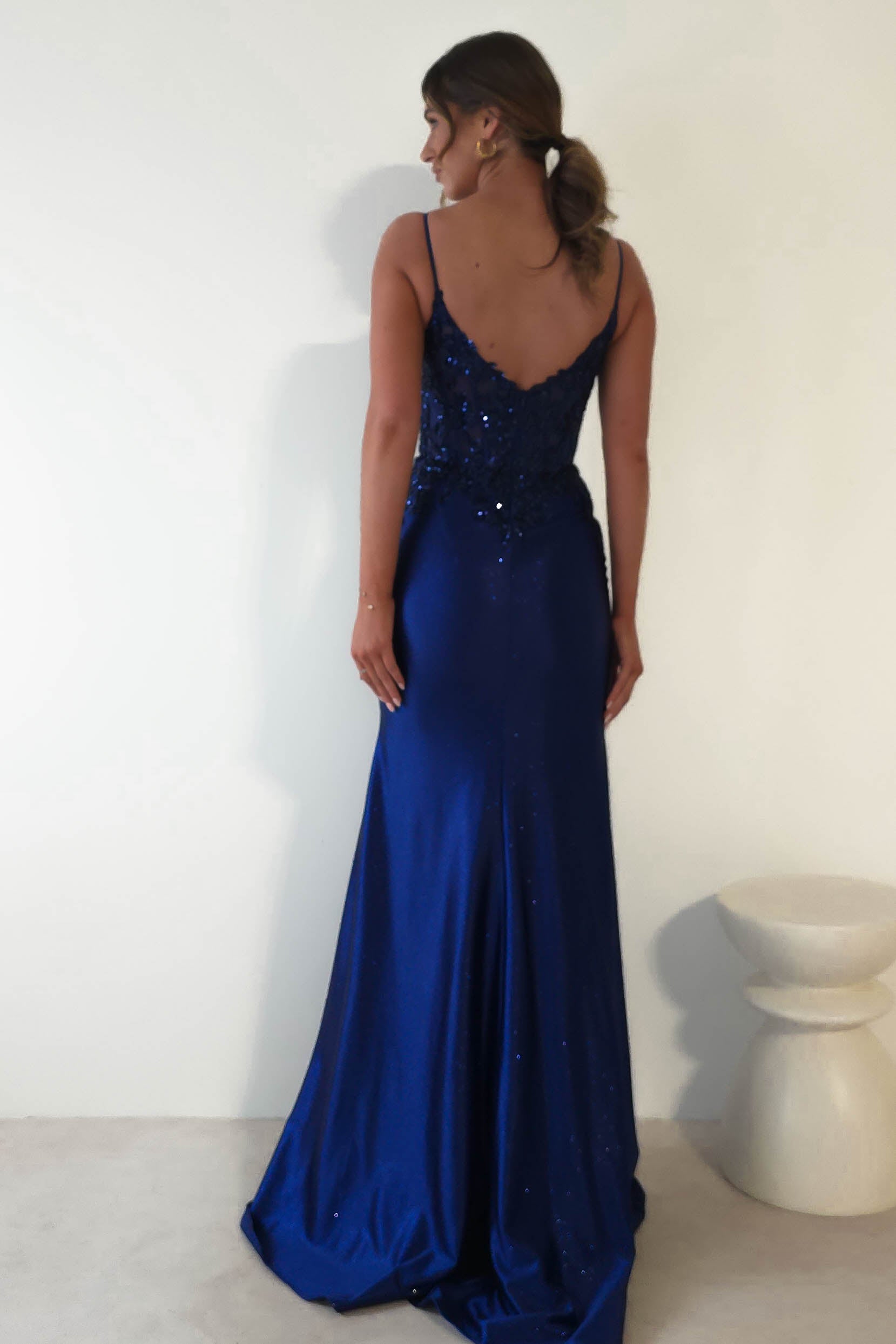Eternity Glitter Bodycon Gown | Midnight Blue - Oh Hello Clothing