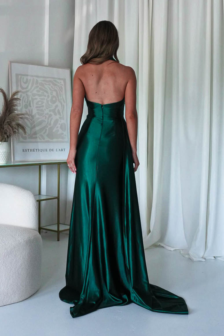 Daniella Halterneck Gown | Emerald Green