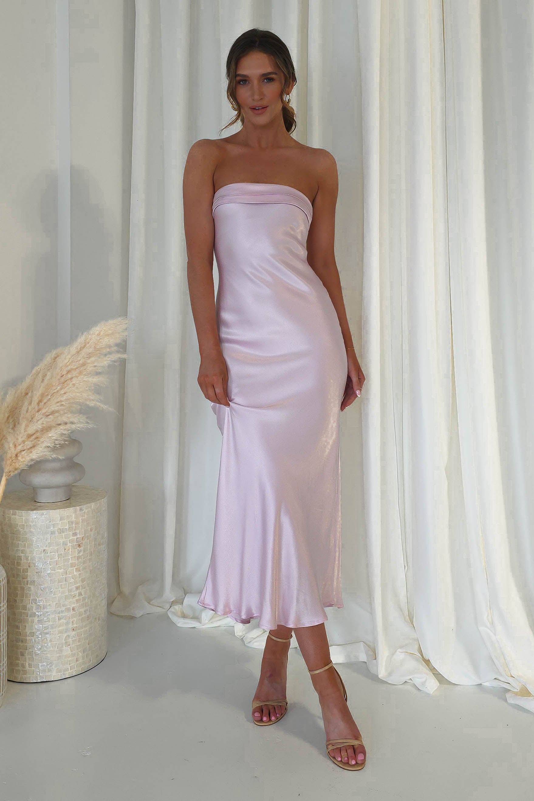 Pastel satin outlet dress