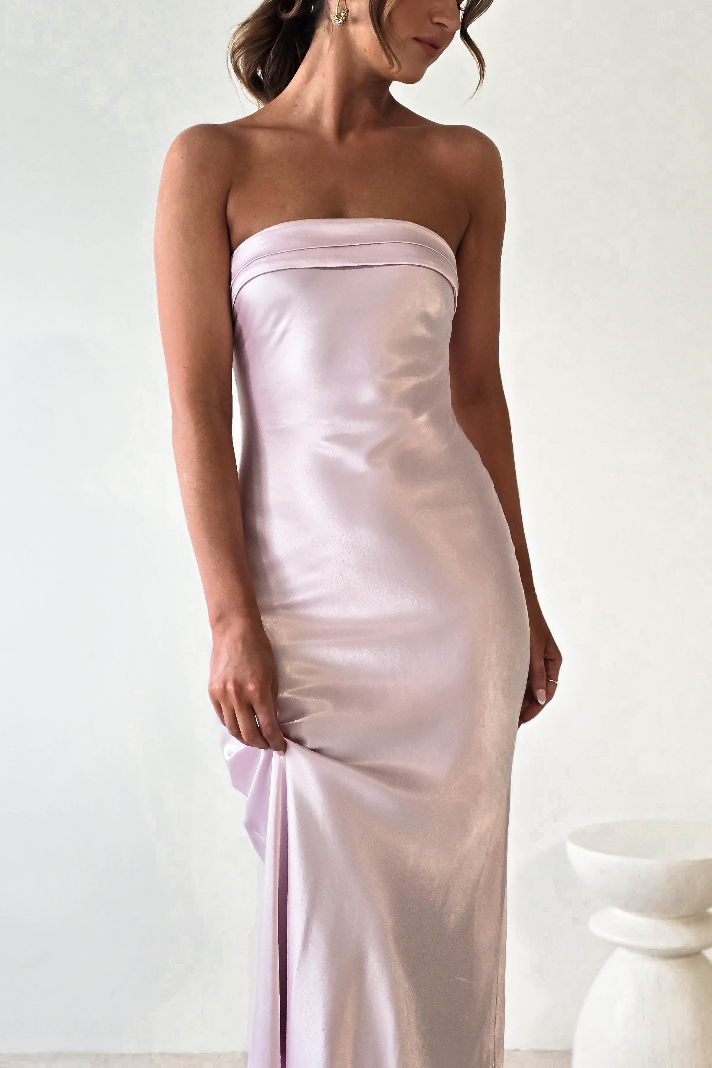 Lucia Soft Satin Slip Midi Dress | Pastel Pink - Oh Hello Clothing