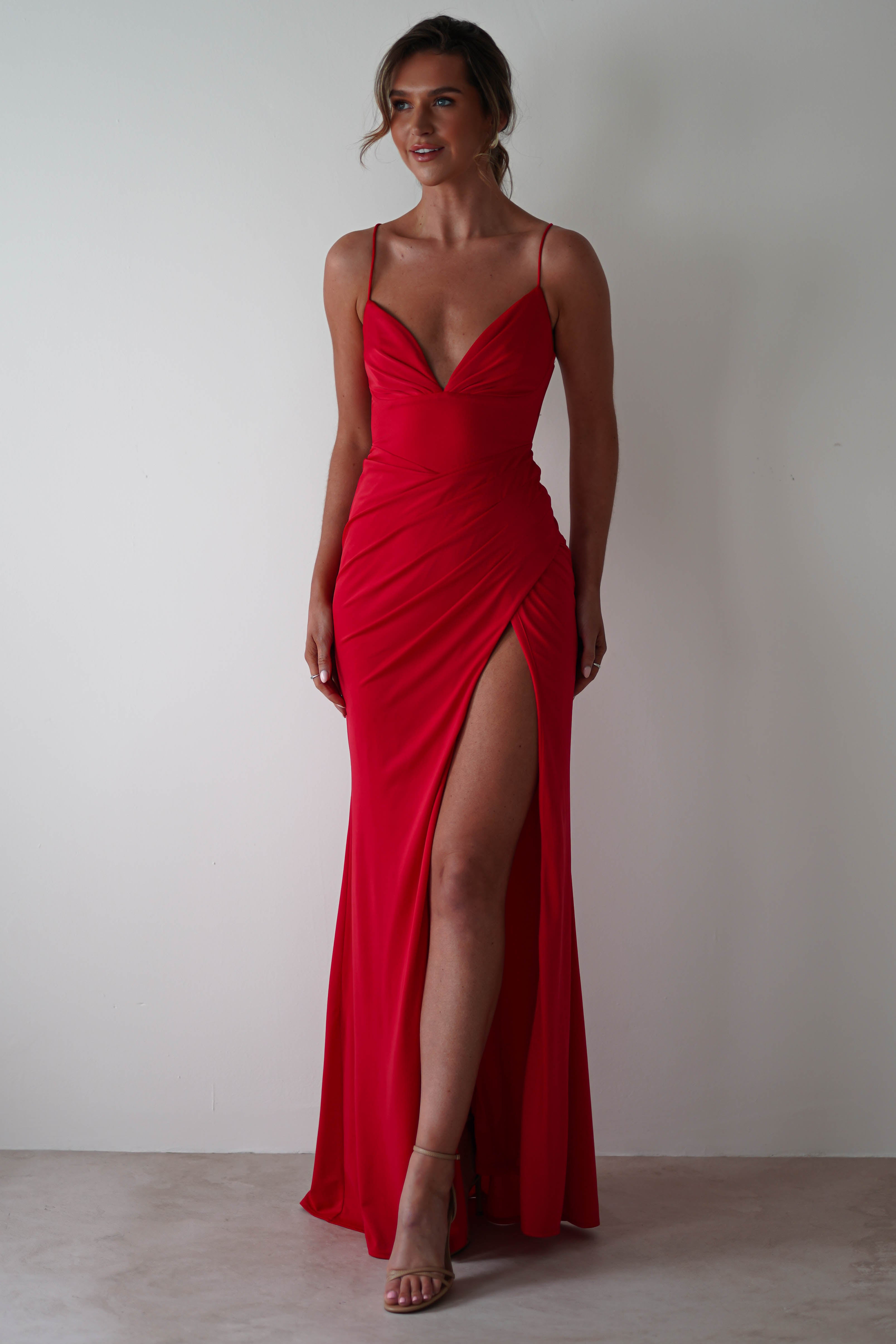 Aldina Soft Bodycon Dress | Red - Oh Hello Clothing