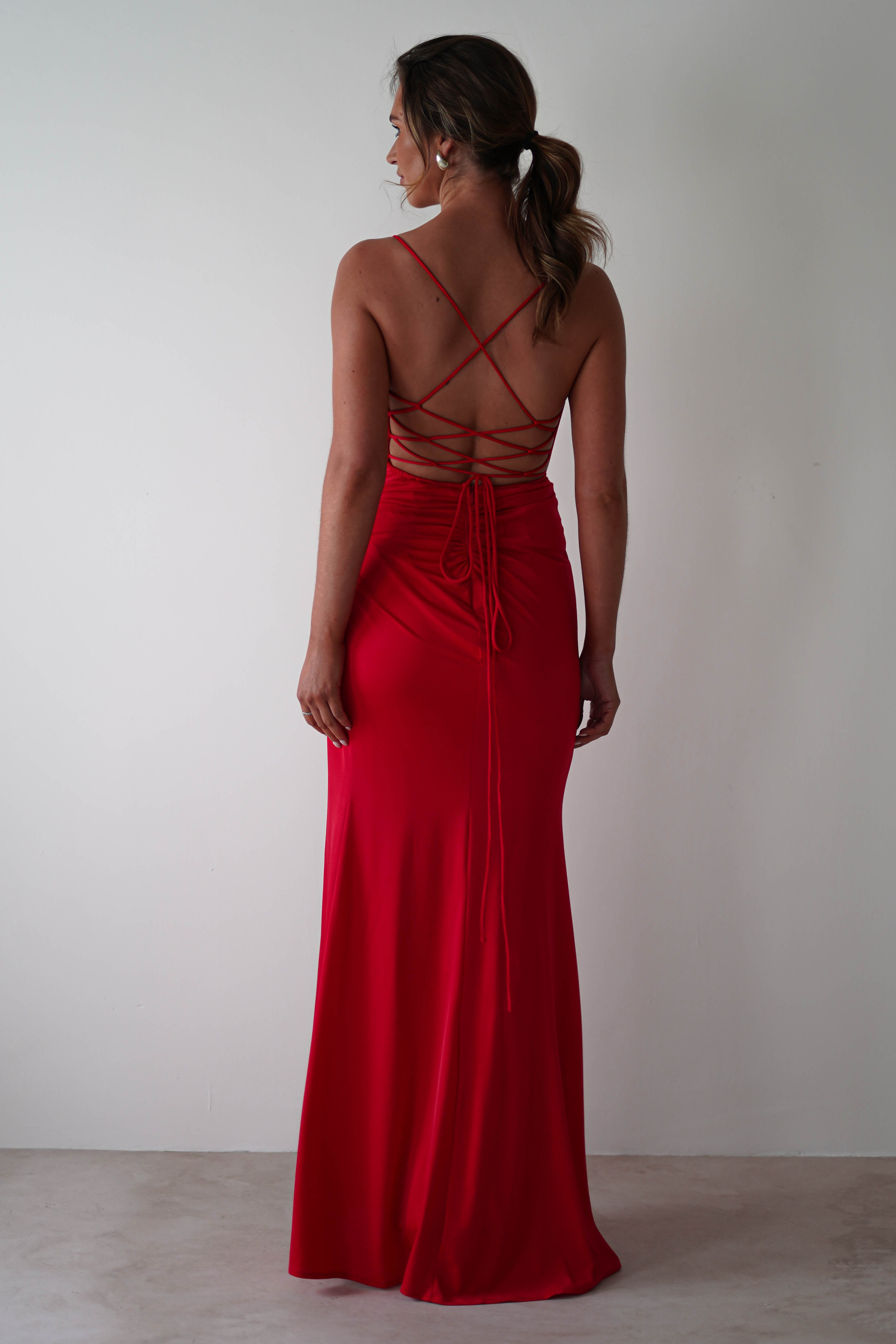 Aldina Soft Bodycon Dress | Red - Oh Hello Clothing