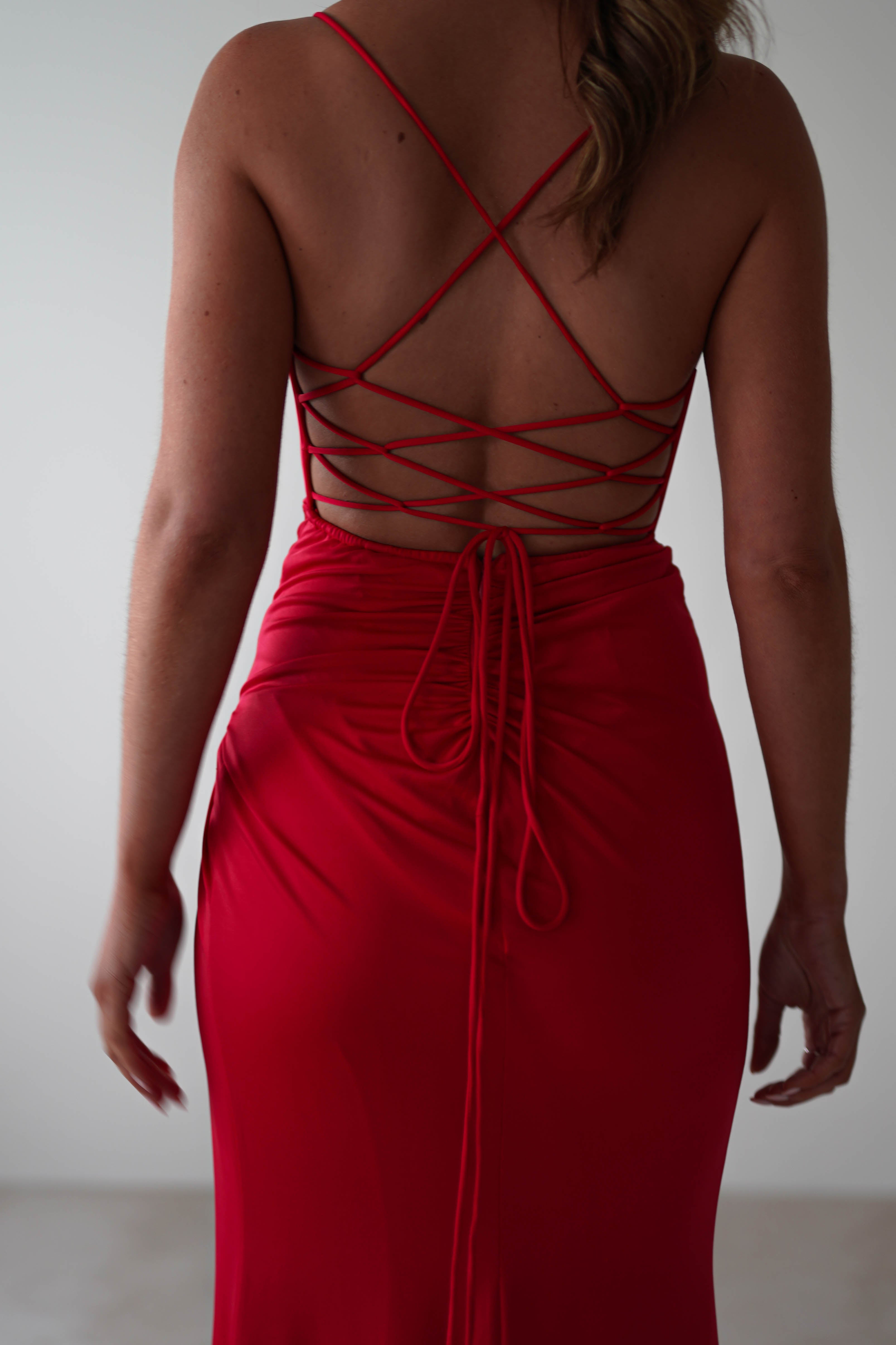 Aldina Soft Bodycon Dress | Red - Oh Hello Clothing